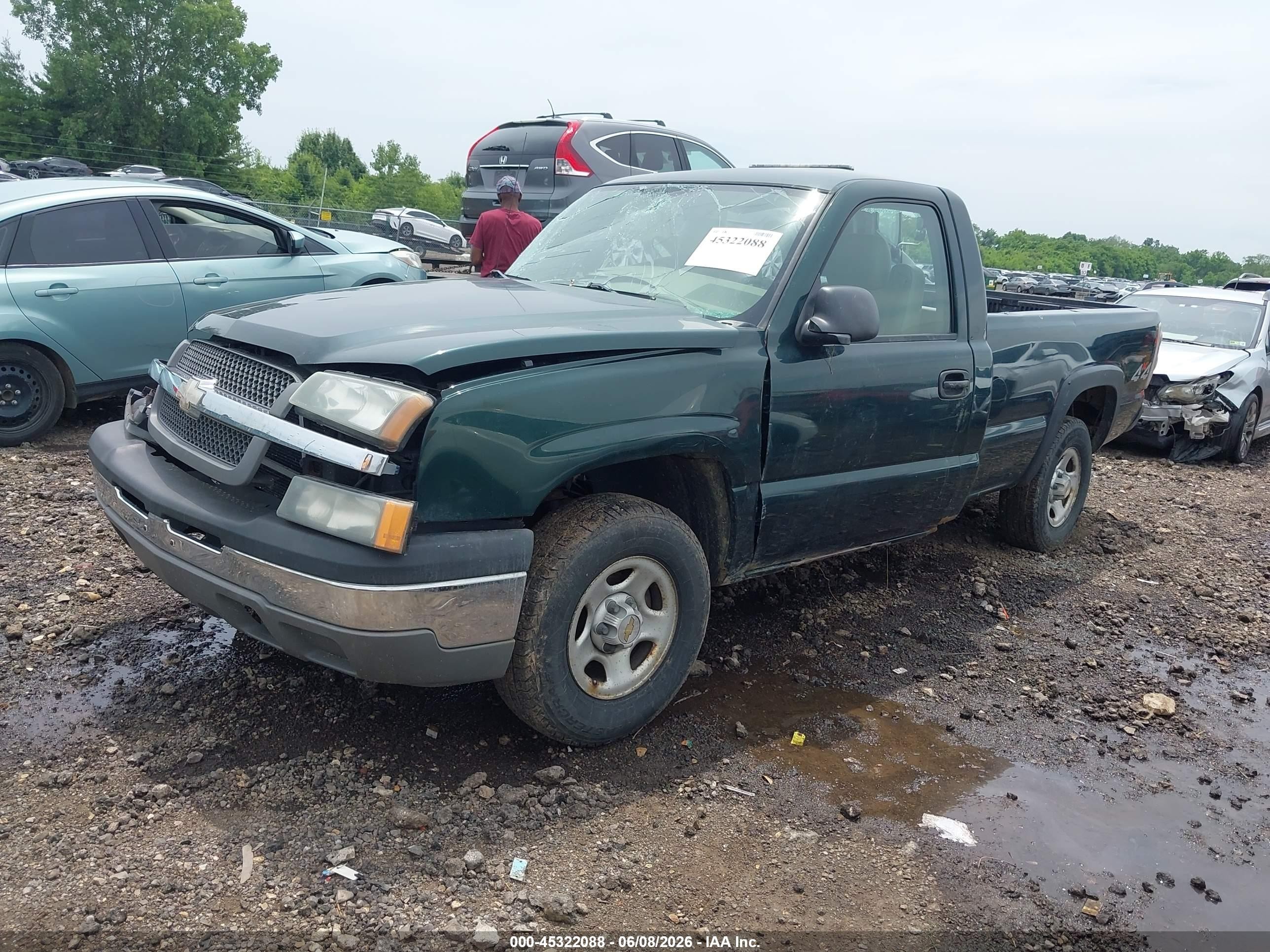 2004 Chevrolet Silverado 1500 Work Truck Зеленый vin: 1GCEK14X54Z264507