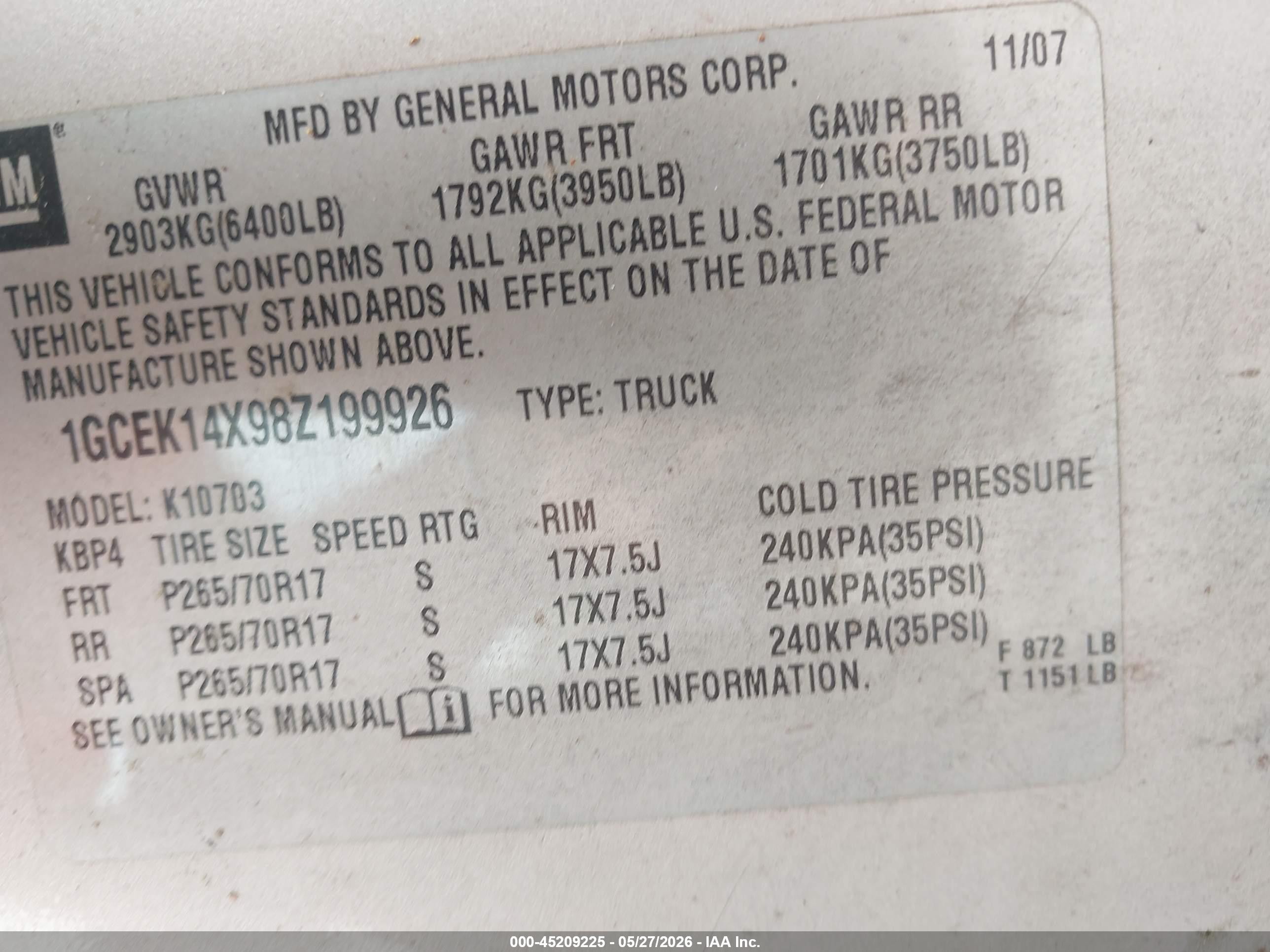 2008 Chevrolet Silverado 1500 Work Truck Gold vin: 1GCEK14X98Z199926
