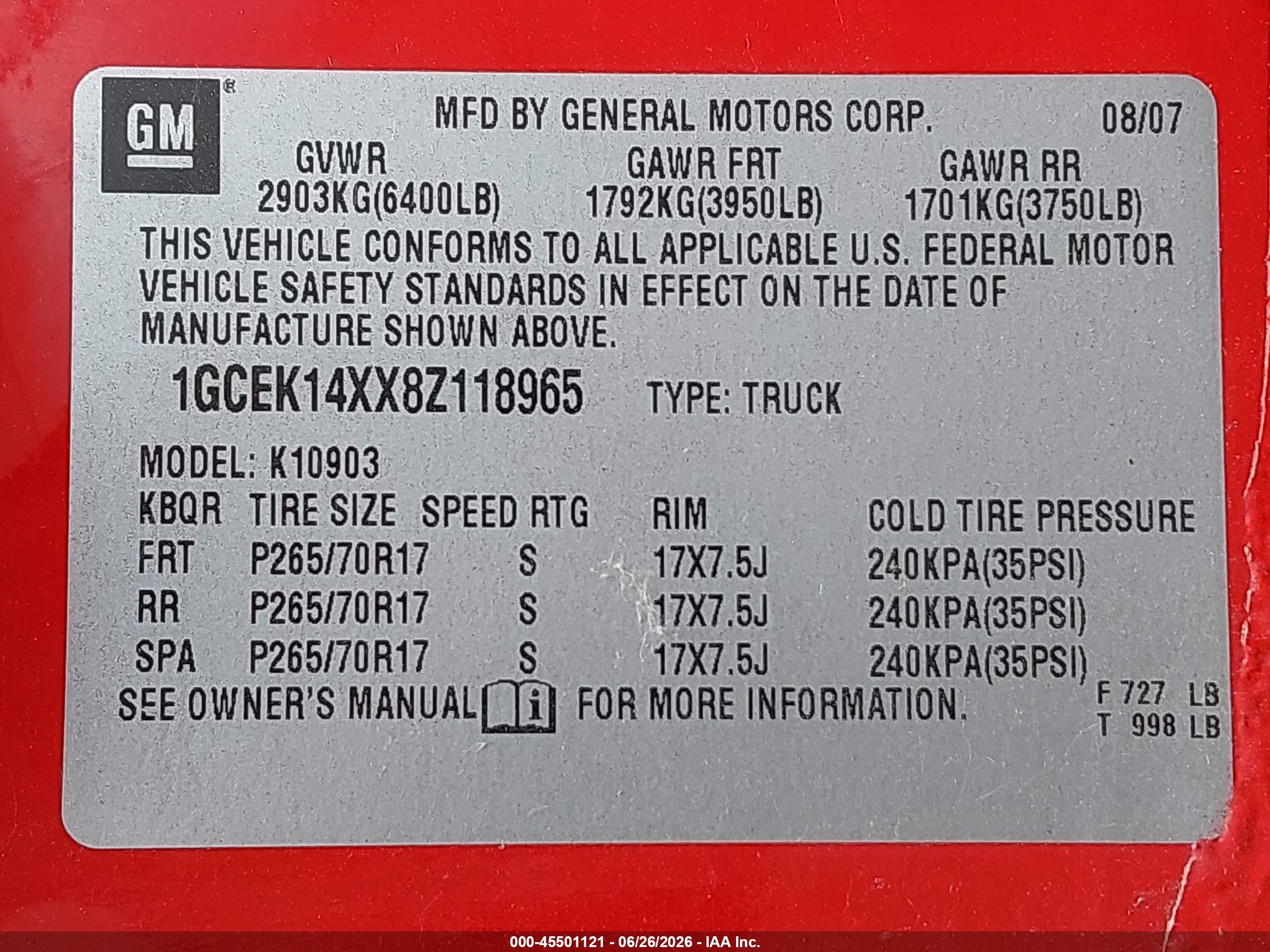 2008 Chevrolet Silverado 1500 Work Truck Red vin: 1GCEK14XX8Z118965