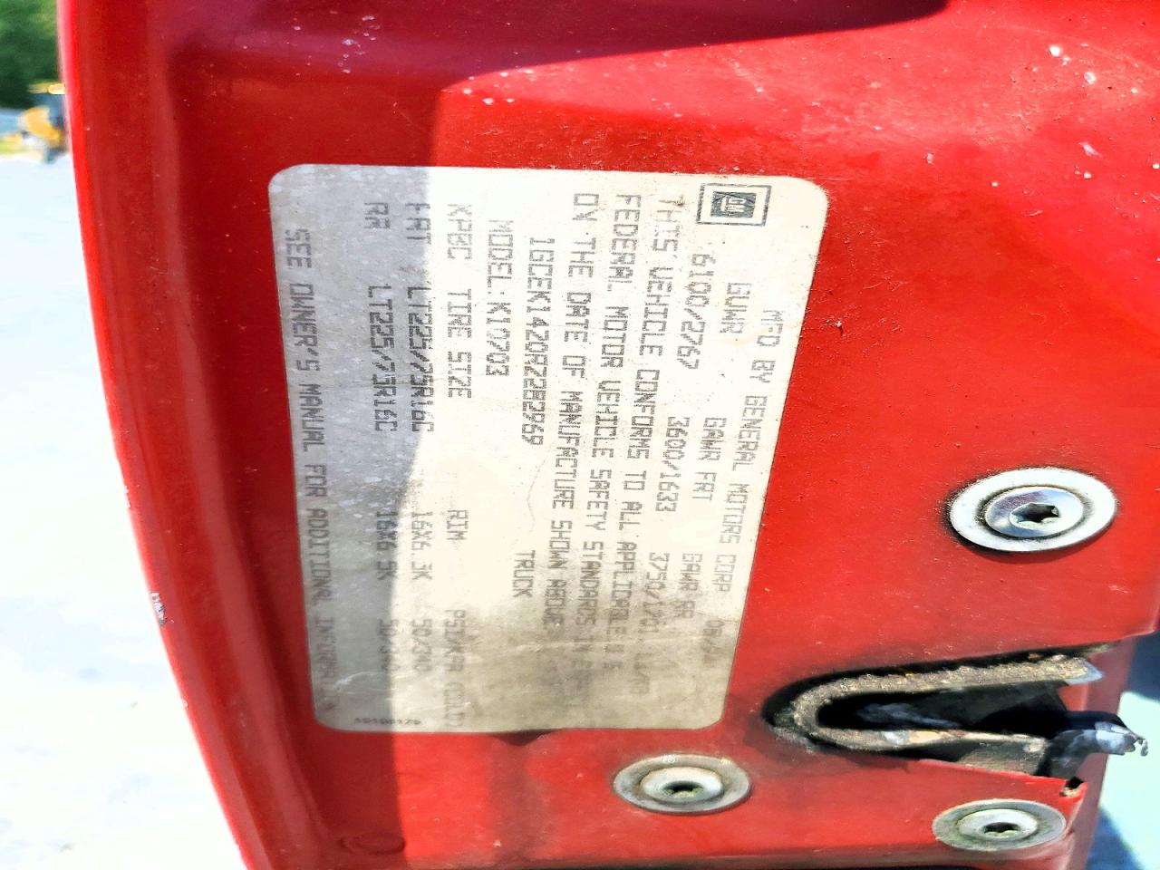1994 Chevrolet Gmt-400 K1500 Red vin: 1GCEK14Z0RZ282969