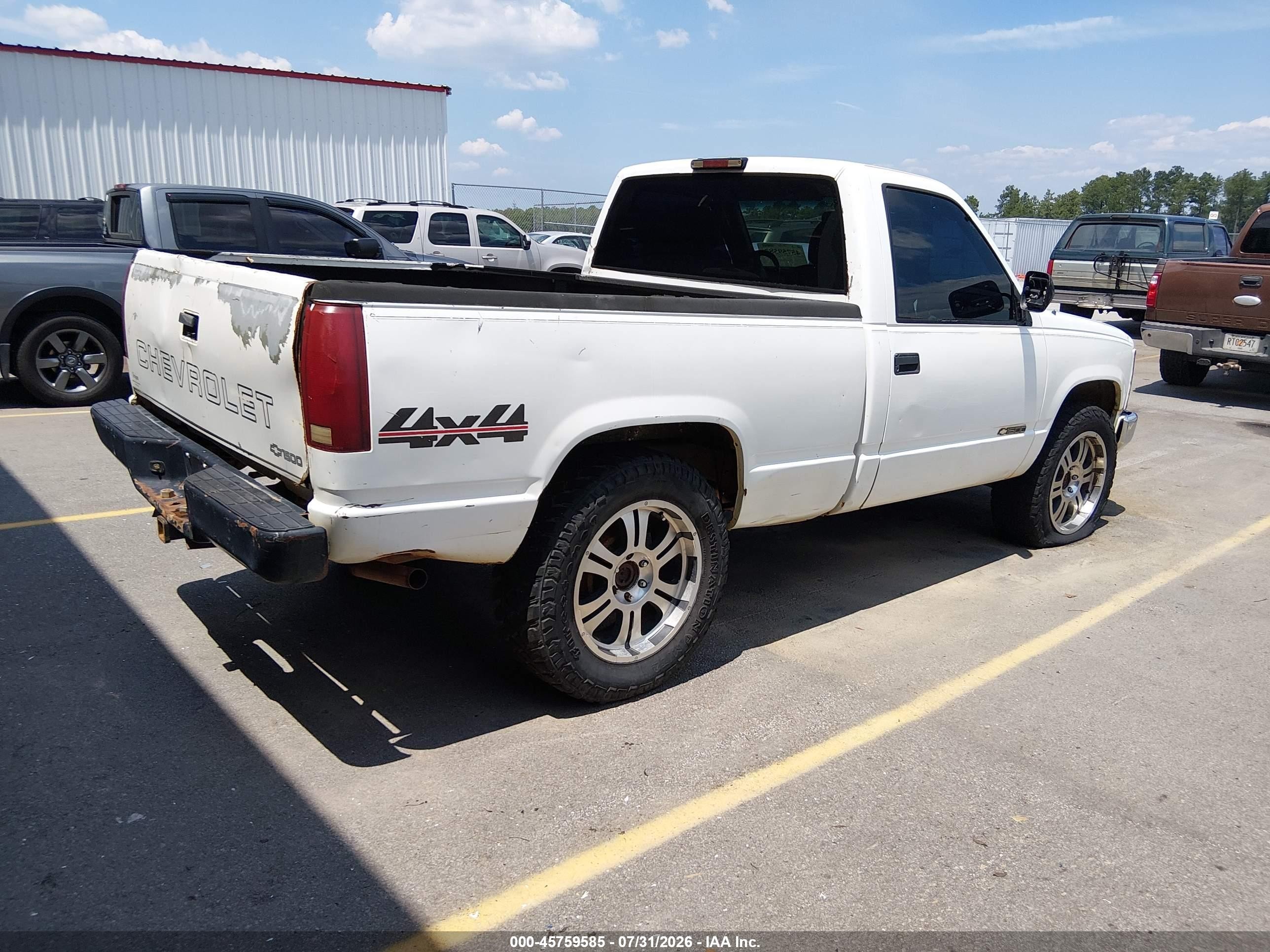 1995 Chevrolet Gmt-400 K1500 White vin: 1GCEK14Z2SZ273681