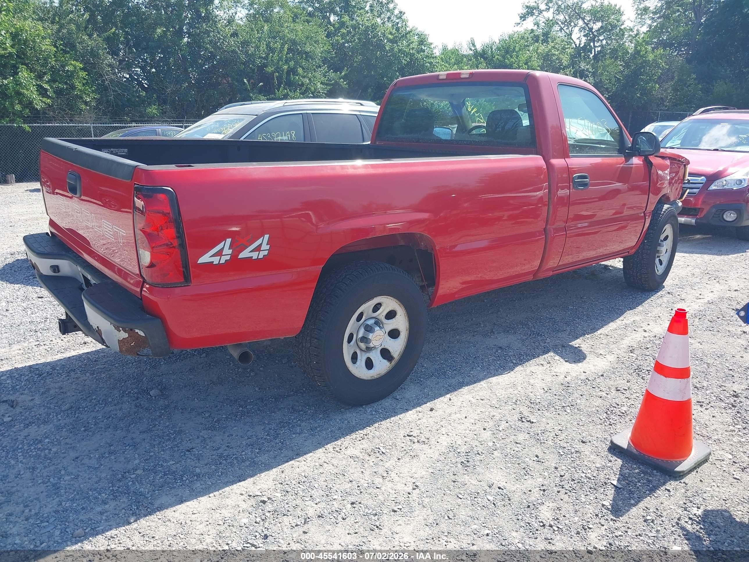 2007 Chevrolet Silverado 1500 Classic Work Truck Red vin: 1GCEK14Z47Z196447