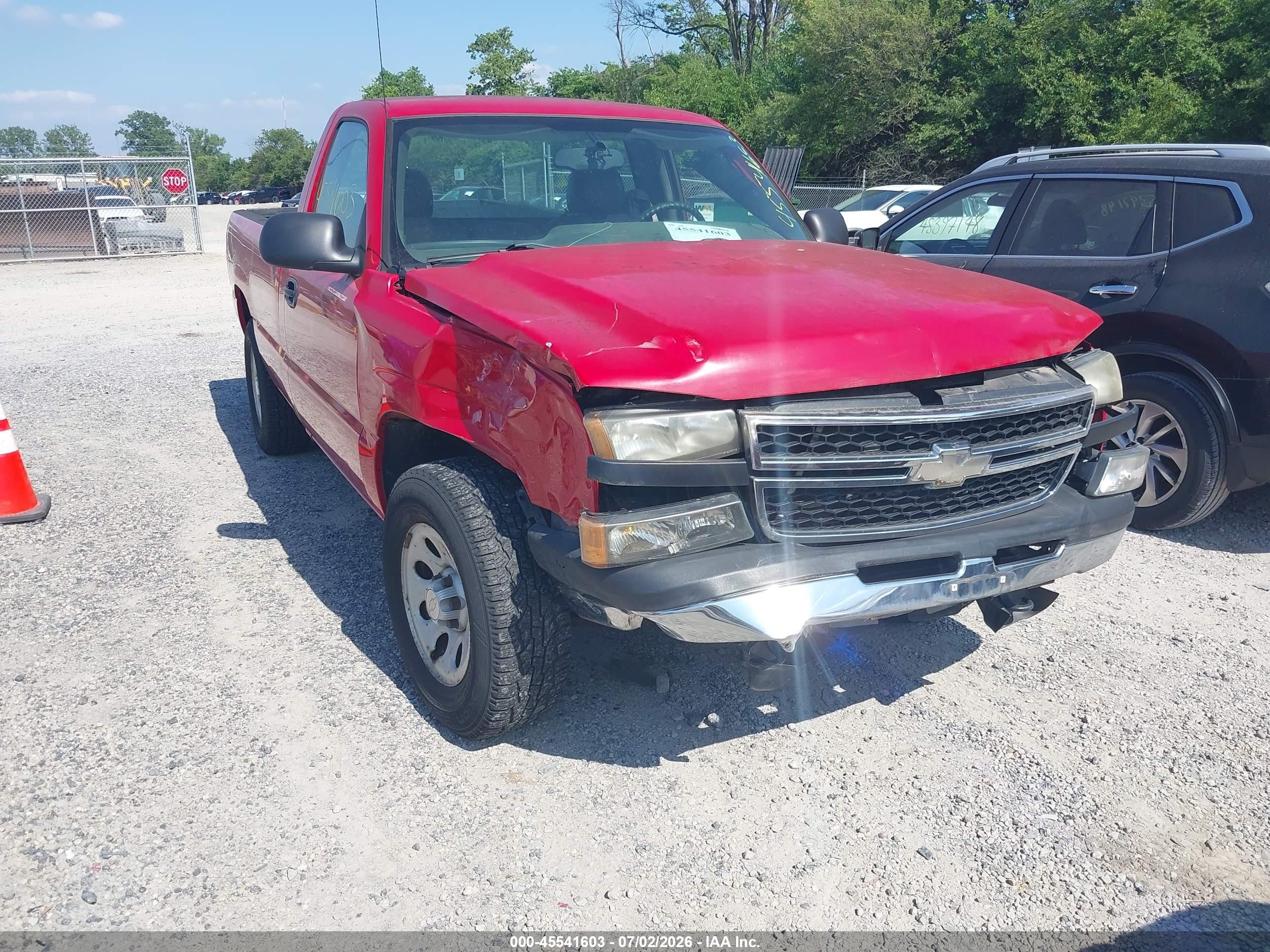 2007 Chevrolet Silverado 1500 Classic Work Truck Red vin: 1GCEK14Z47Z196447