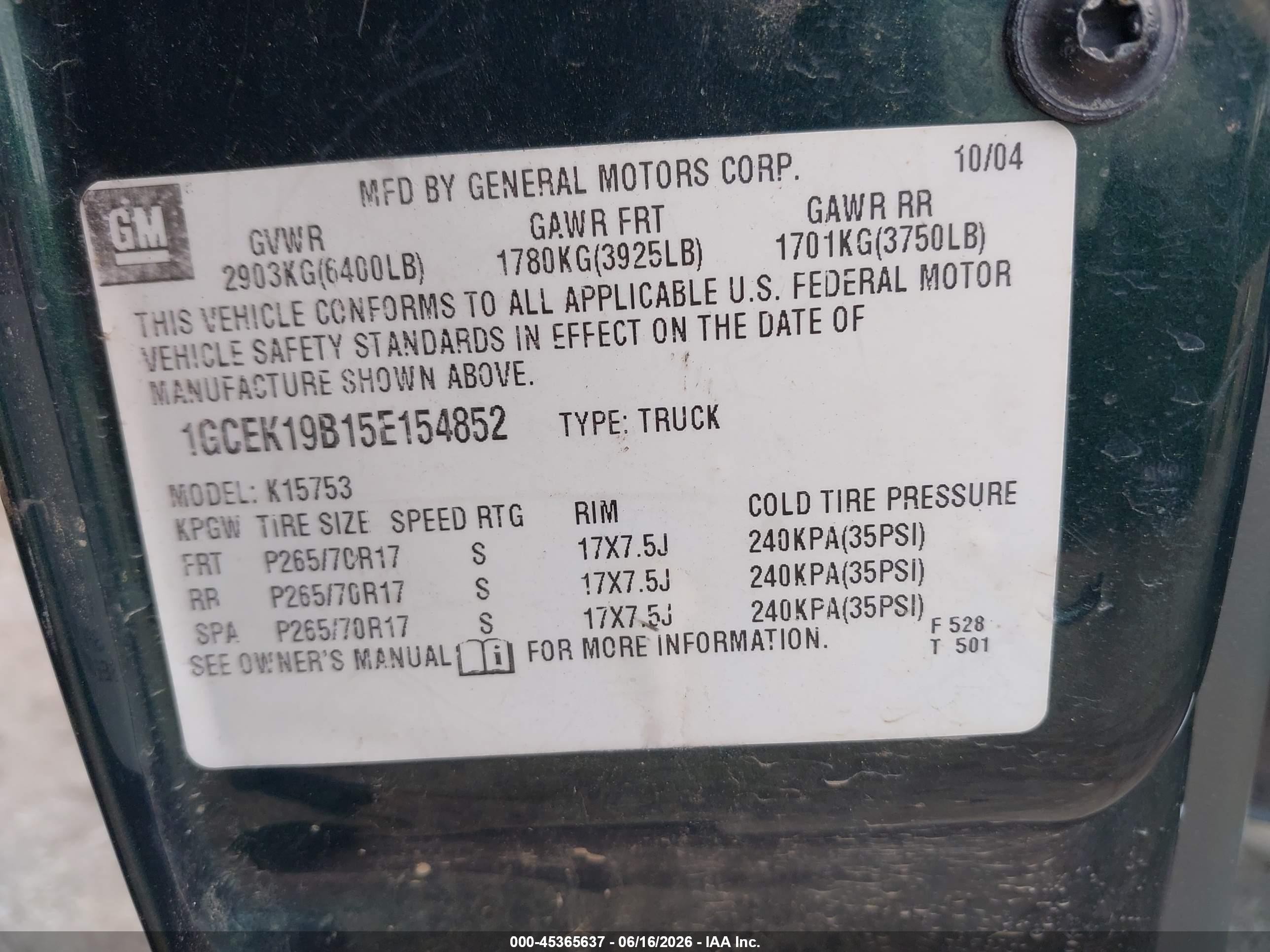 2005 Chevrolet Silverado 1500 Ls Green vin: 1GCEK19B15E154852