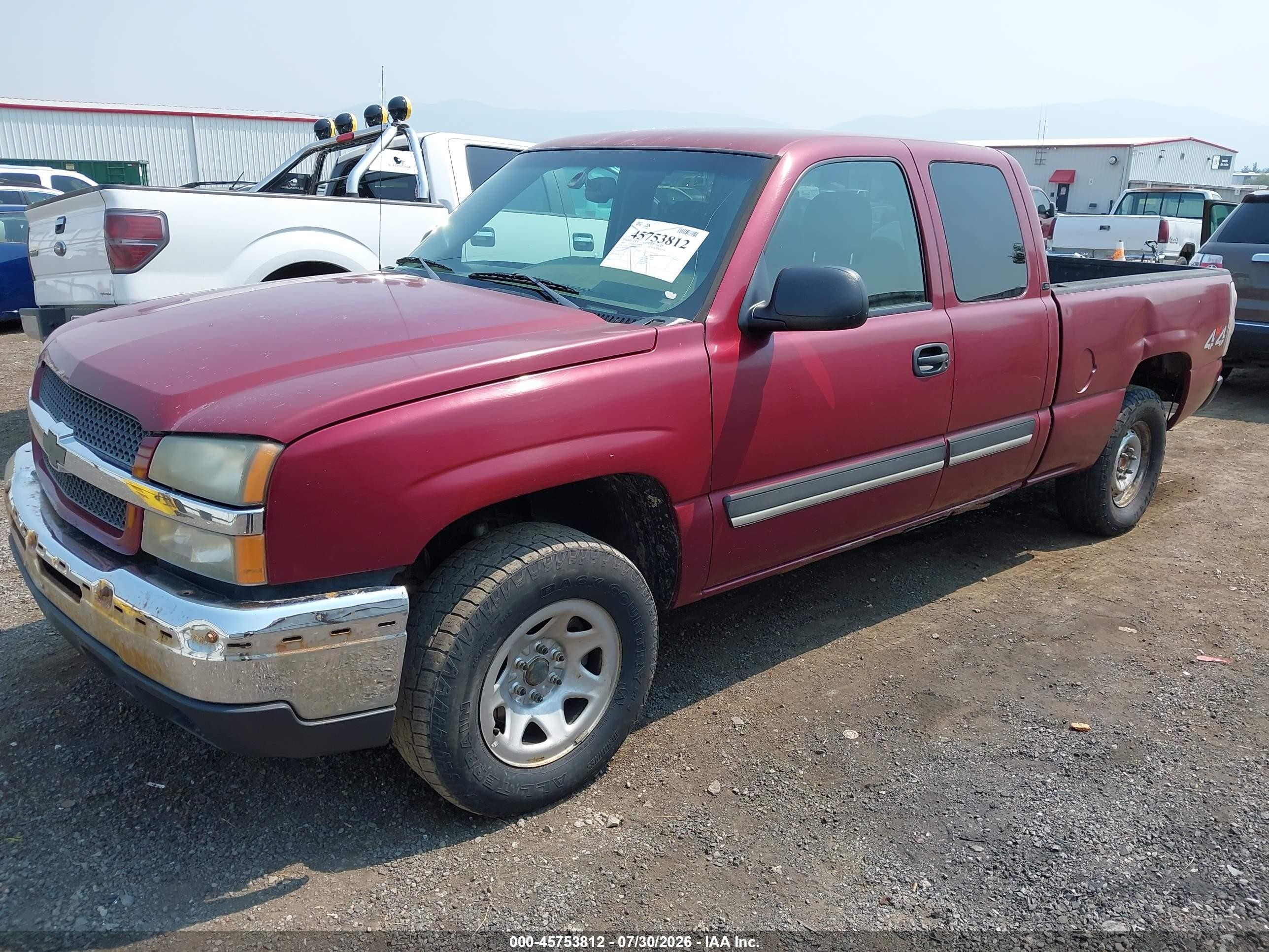 2005 Chevrolet Silverado 1500 Ls Red vin: 1GCEK19B25E106826