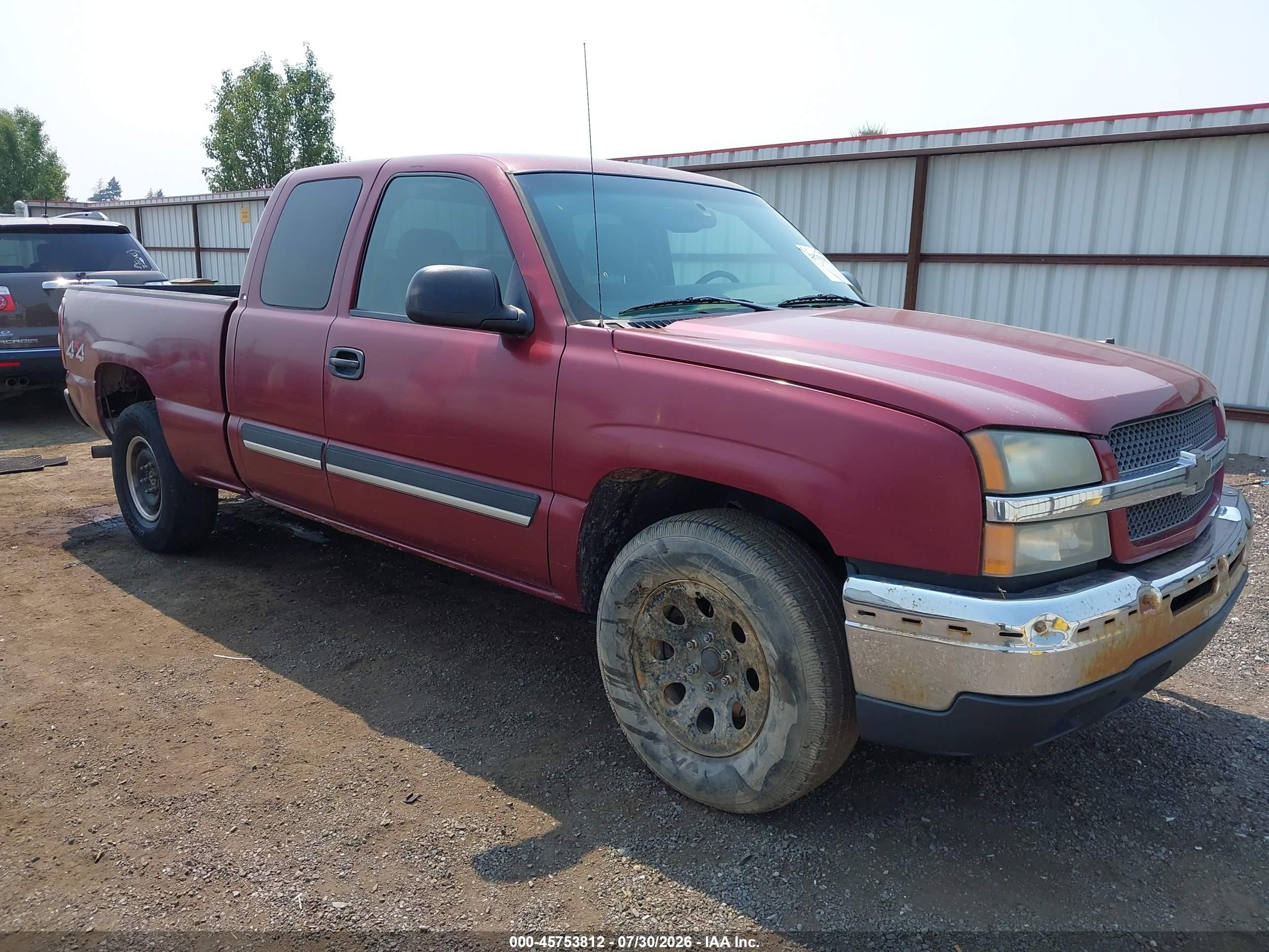 2005 Chevrolet Silverado 1500 Ls Red vin: 1GCEK19B25E106826
