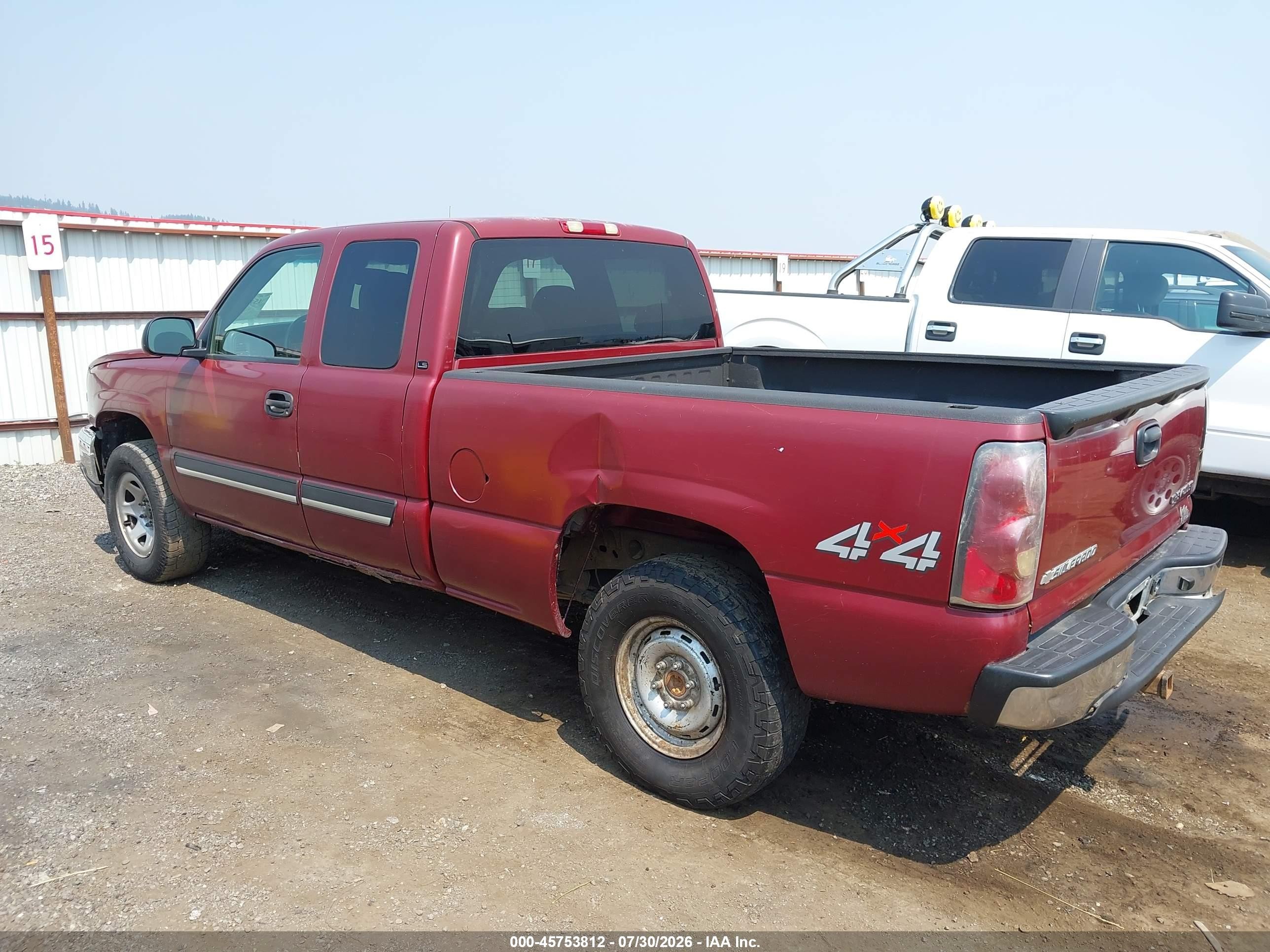 2005 Chevrolet Silverado 1500 Ls Red vin: 1GCEK19B25E106826