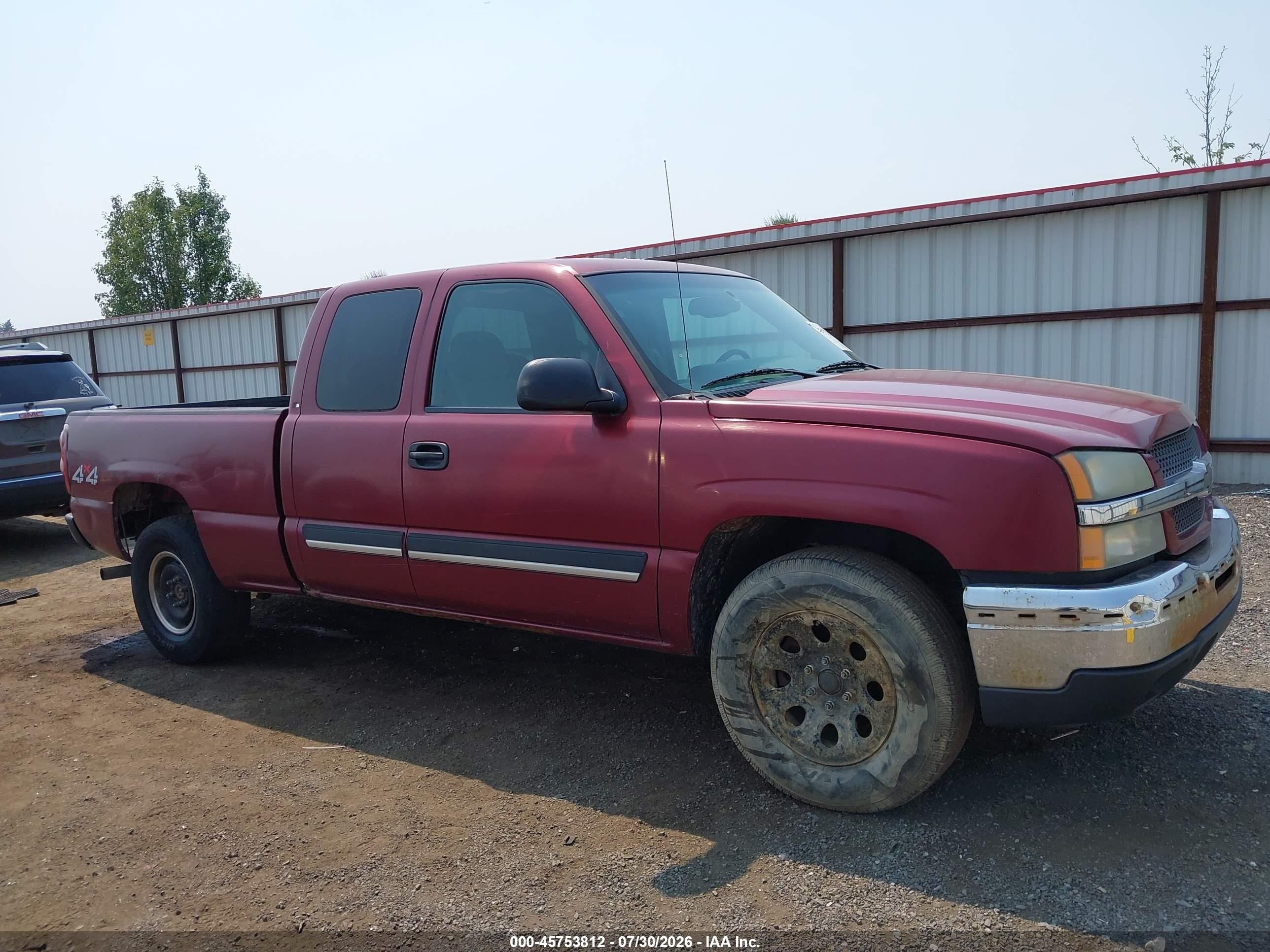 2005 Chevrolet Silverado 1500 Ls Red vin: 1GCEK19B25E106826