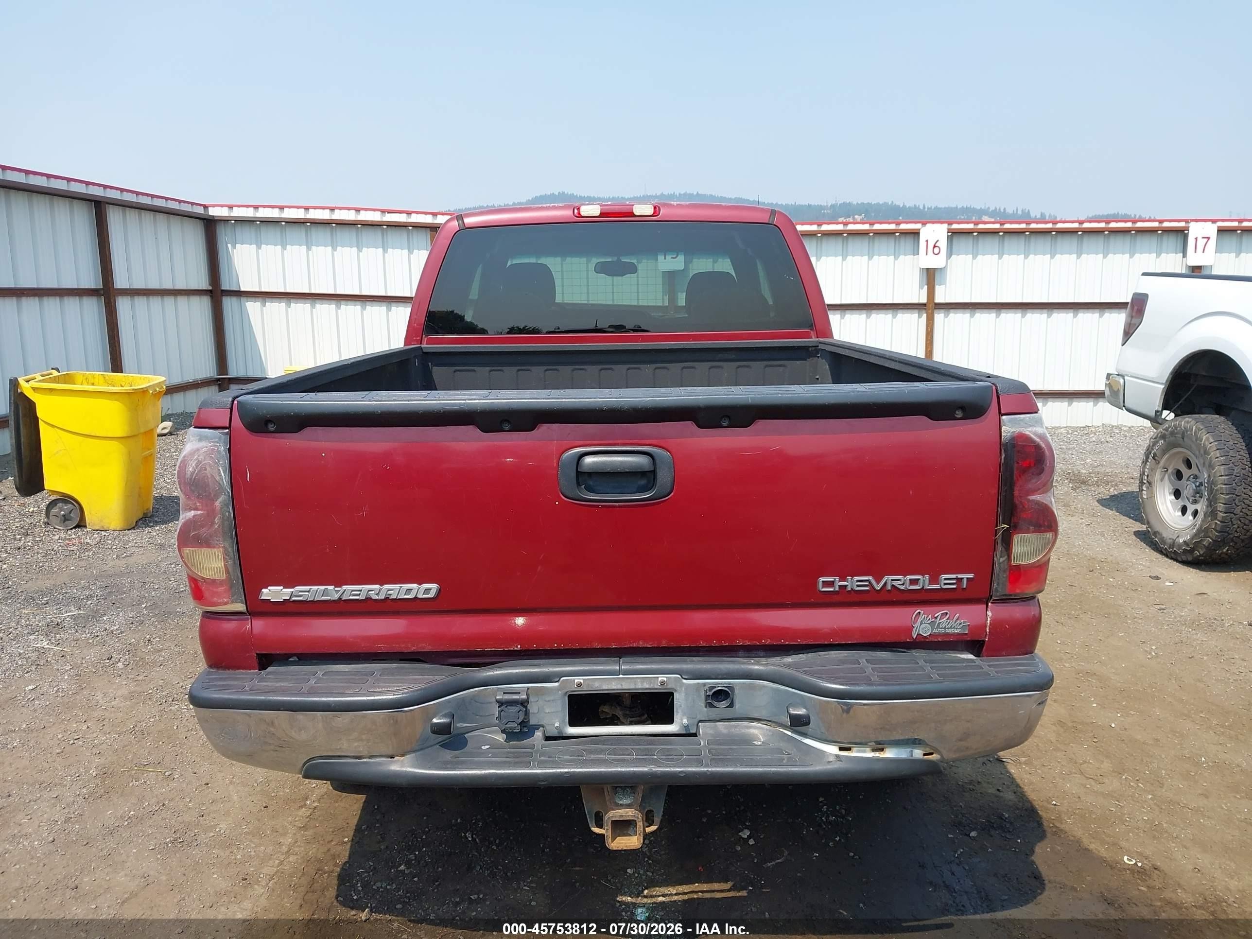 2005 Chevrolet Silverado 1500 Ls Red vin: 1GCEK19B25E106826