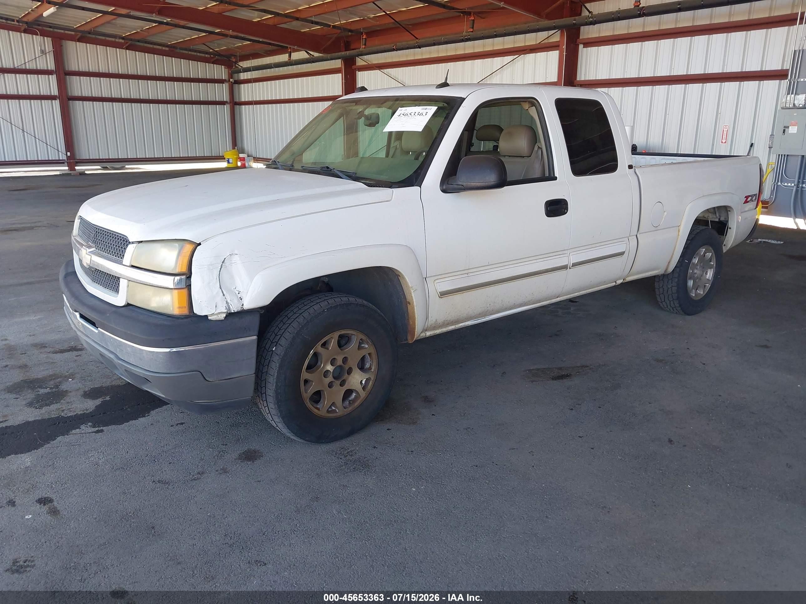 2005 Chevrolet Silverado 1500 Z71 White vin: 1GCEK19B85E129835