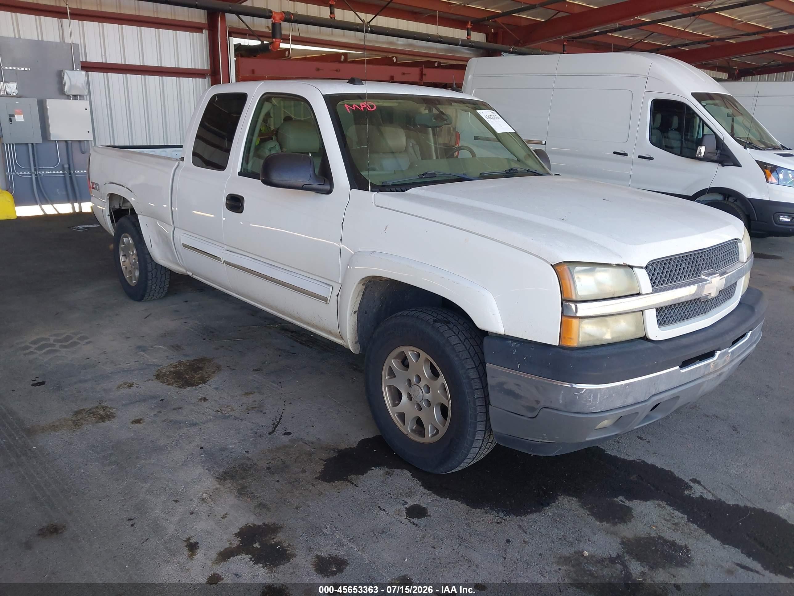 2005 Chevrolet Silverado 1500 Z71 White vin: 1GCEK19B85E129835