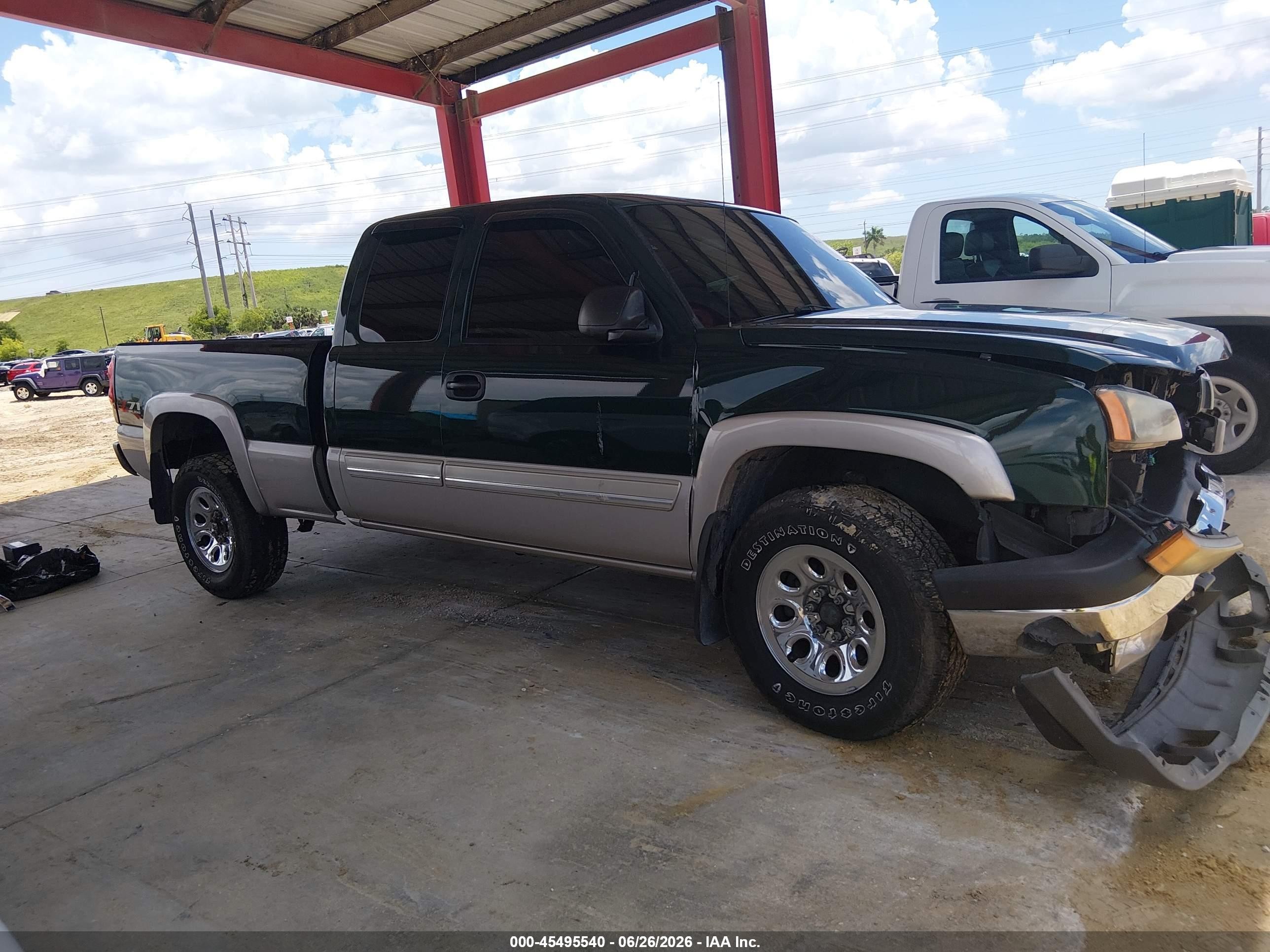 2005 Chevrolet Silverado 1500 Z71 Green vin: 1GCEK19BX5Z204317