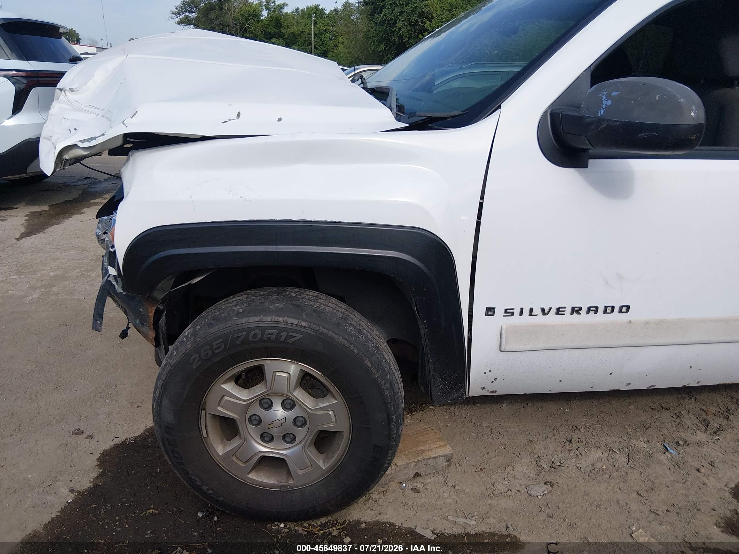 2007 Chevrolet Silverado 1500 Lt1 White vin: 1GCEK19C17Z502671