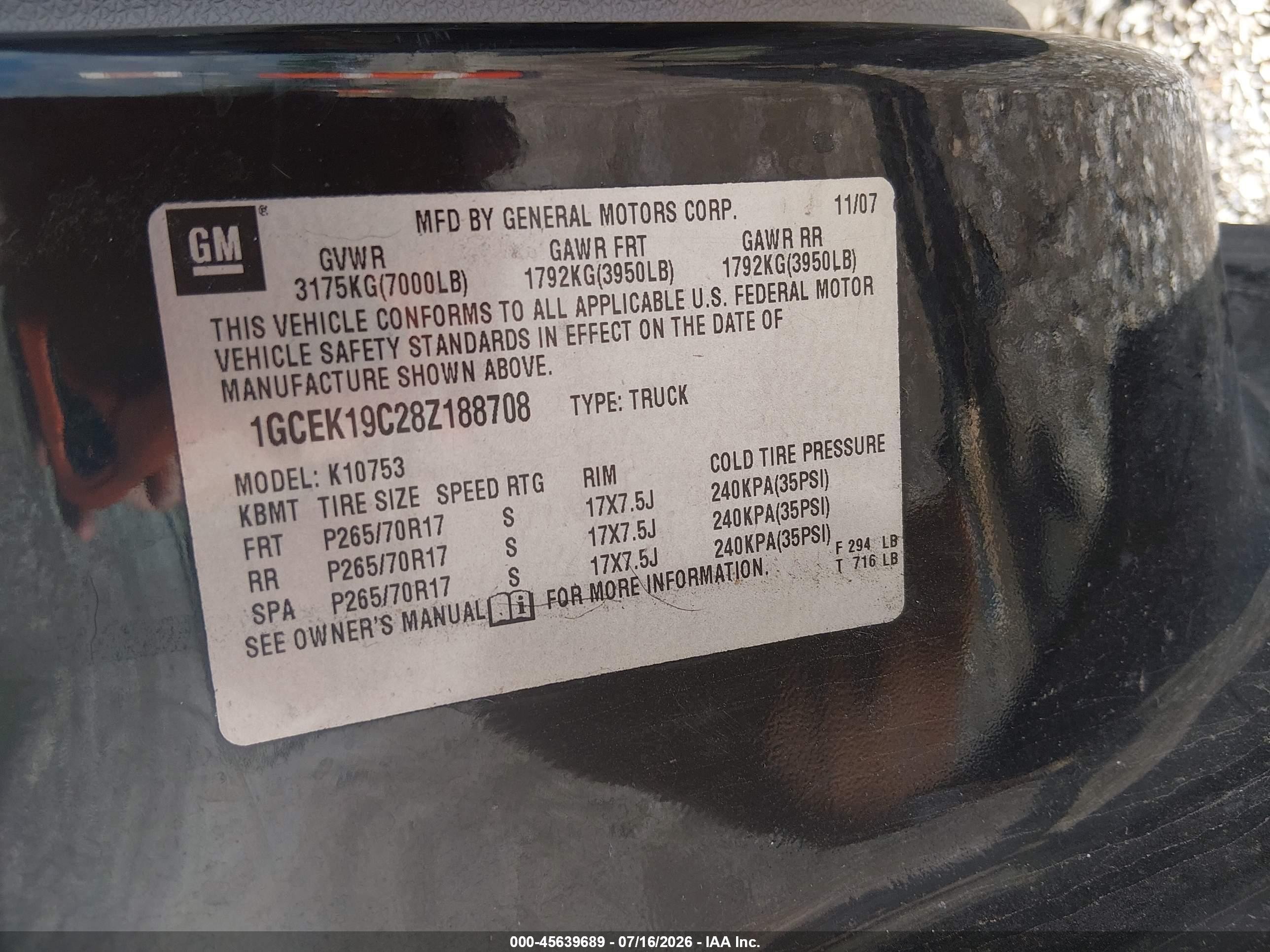 2008 Chevrolet Silverado 1500 Work Truck Black vin: 1GCEK19C28Z188708