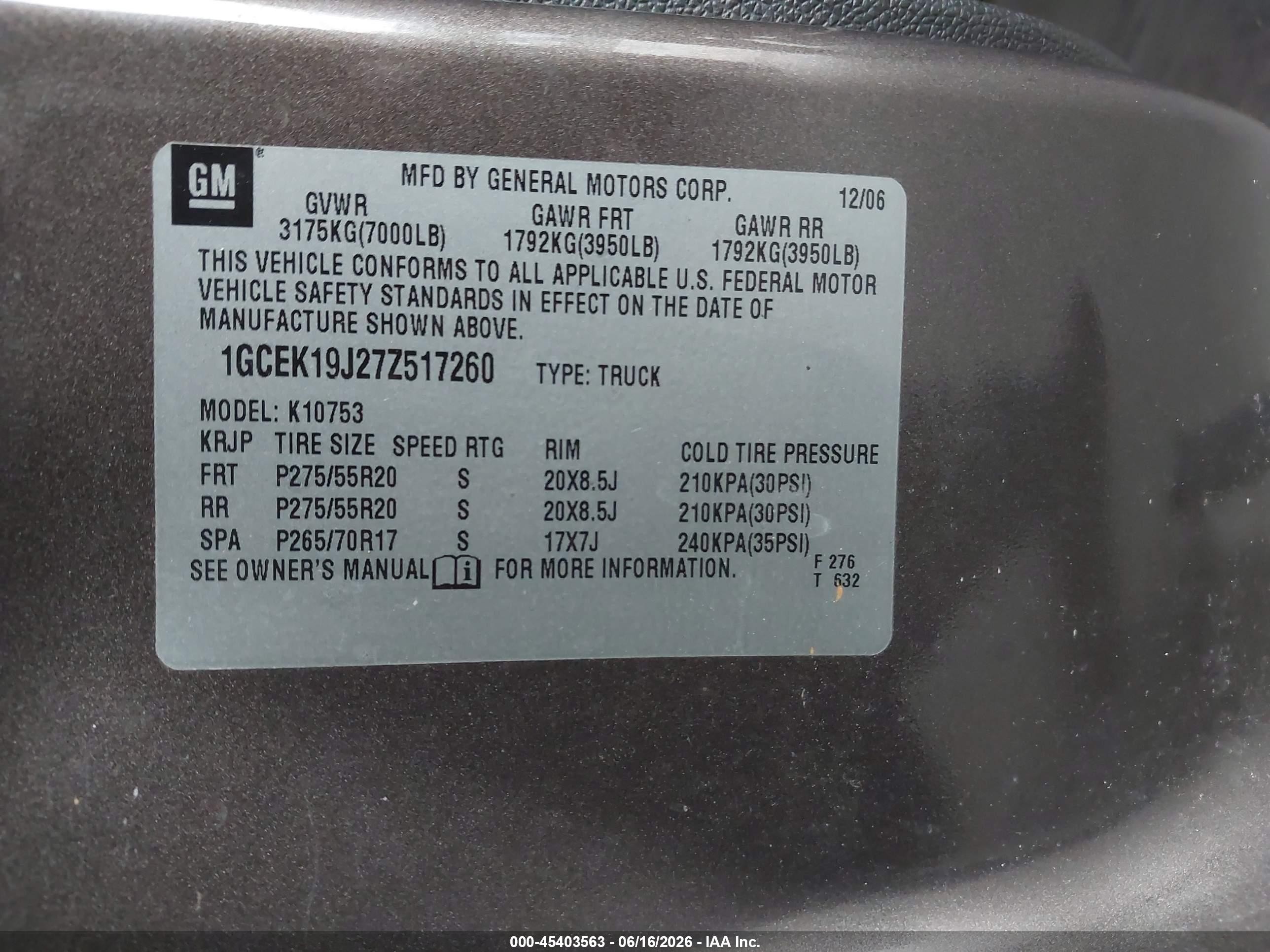2007 Chevrolet Silverado 1500 Ltz Коричневый vin: 1GCEK19J27Z517260