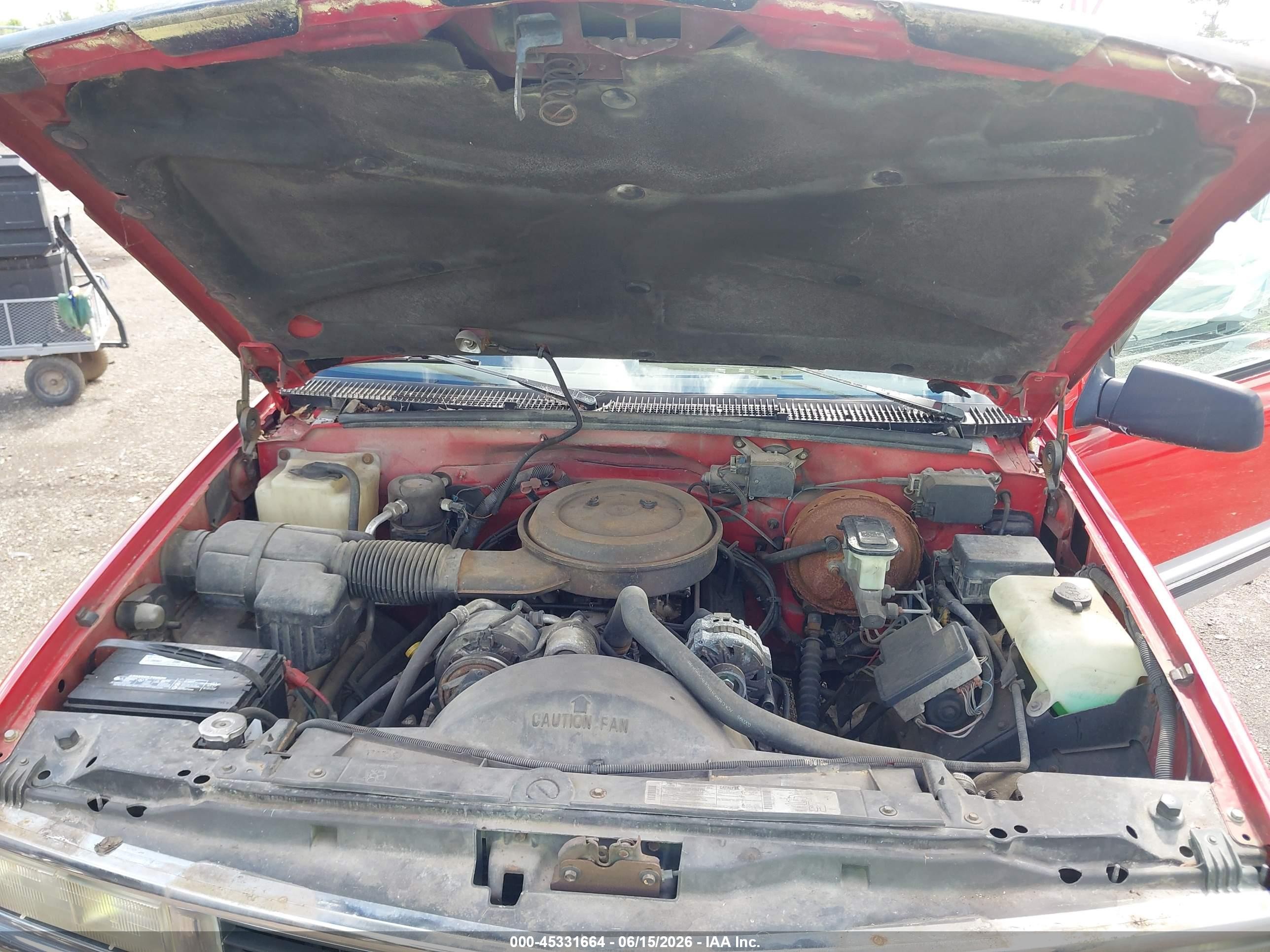 1995 Chevrolet Gmt-400 K1500 Red vin: 1GCEK19K0SE189555