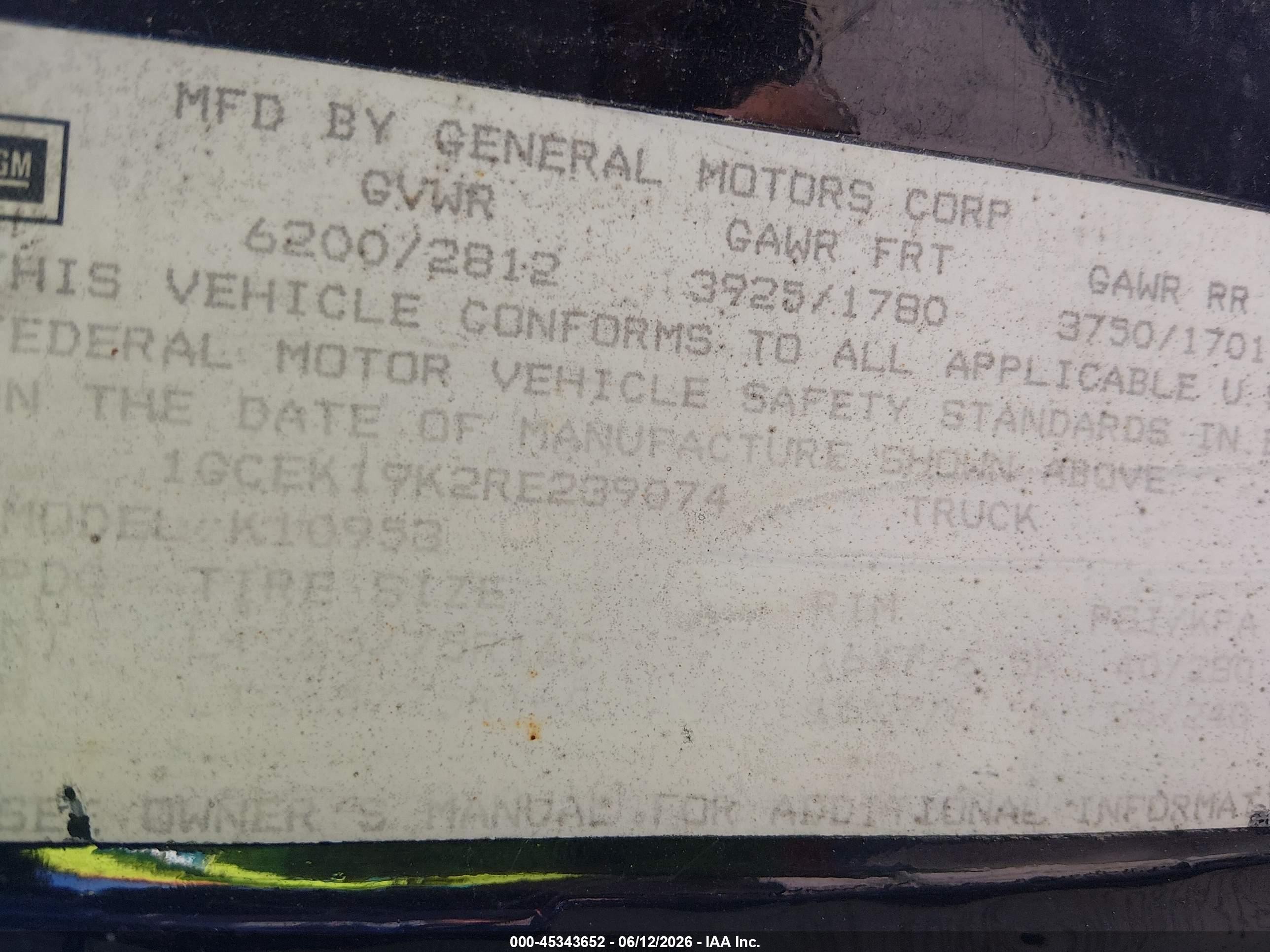1994 Chevrolet Gmt-400 K1500 Black vin: 1GCEK19K2RE239074