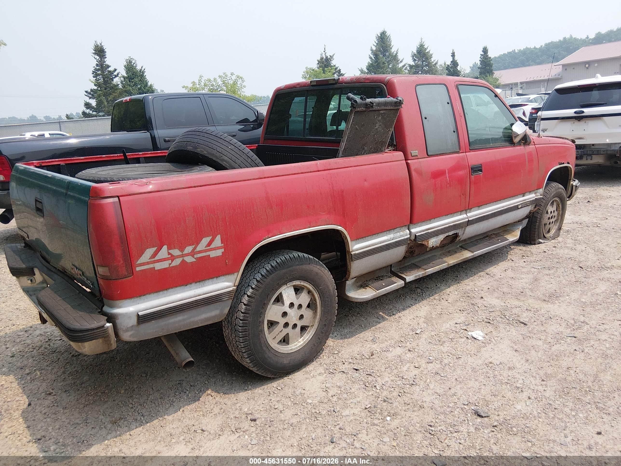 1994 Chevrolet Gmt-400 K1500 Red vin: 1GCEK19K5RE121410