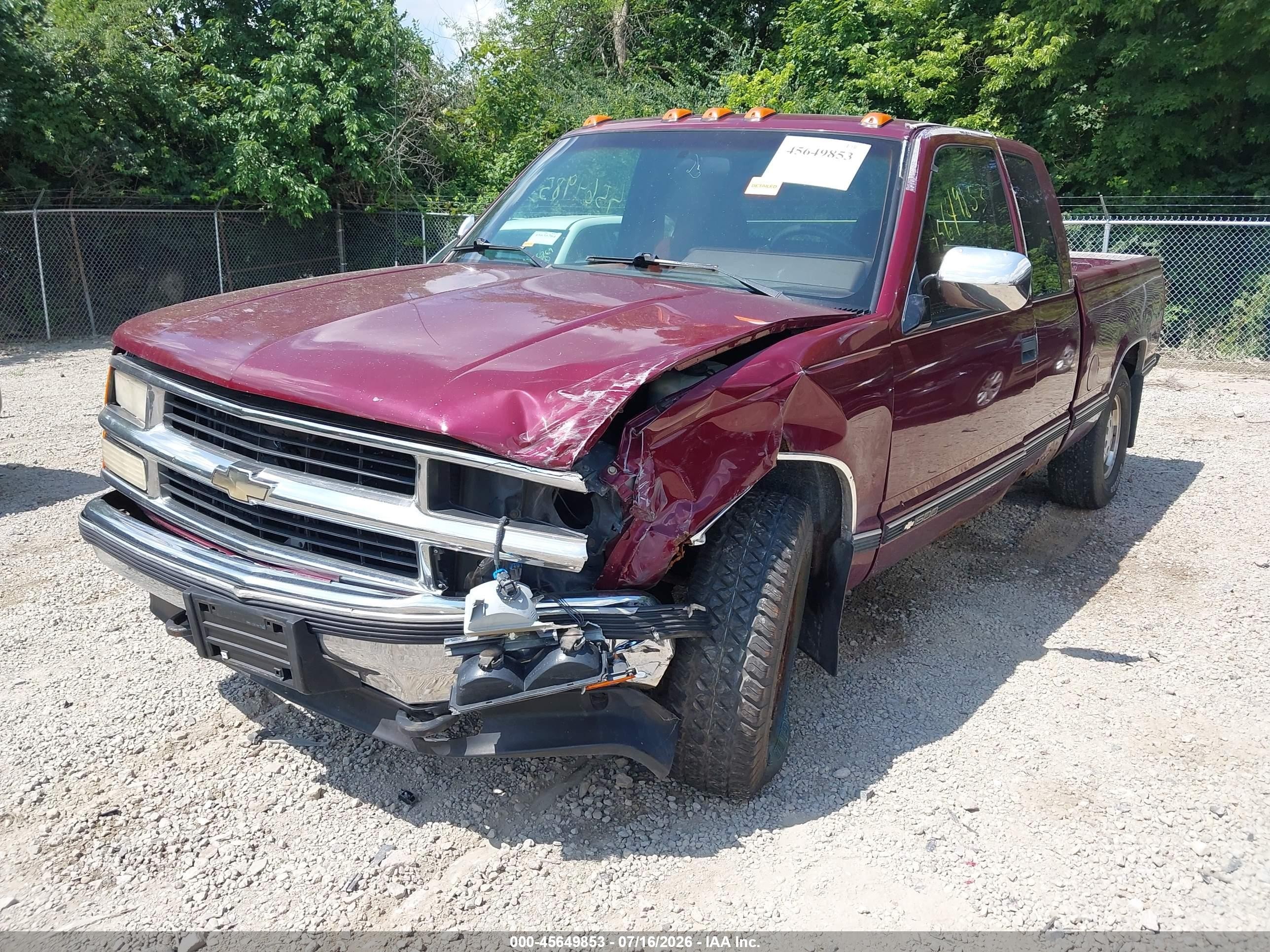 1994 Chevrolet Gmt-400 K1500 Maroon vin: 1GCEK19K9RE278969