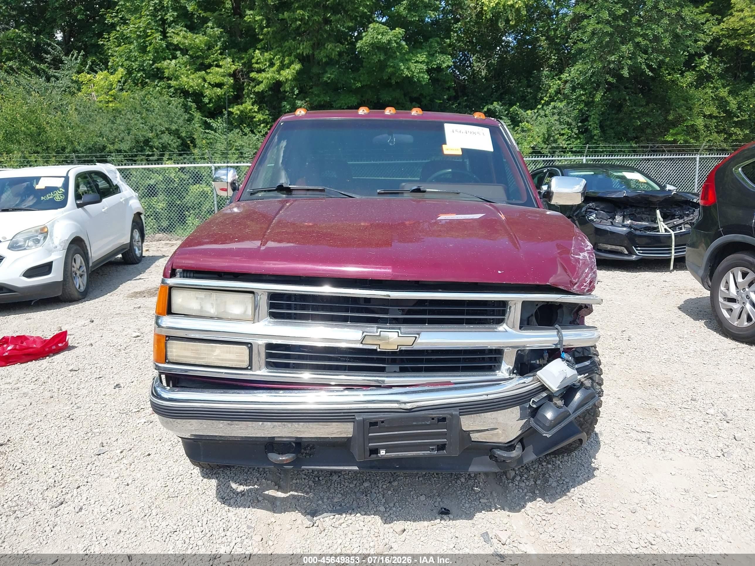 1994 Chevrolet Gmt-400 K1500 Maroon vin: 1GCEK19K9RE278969