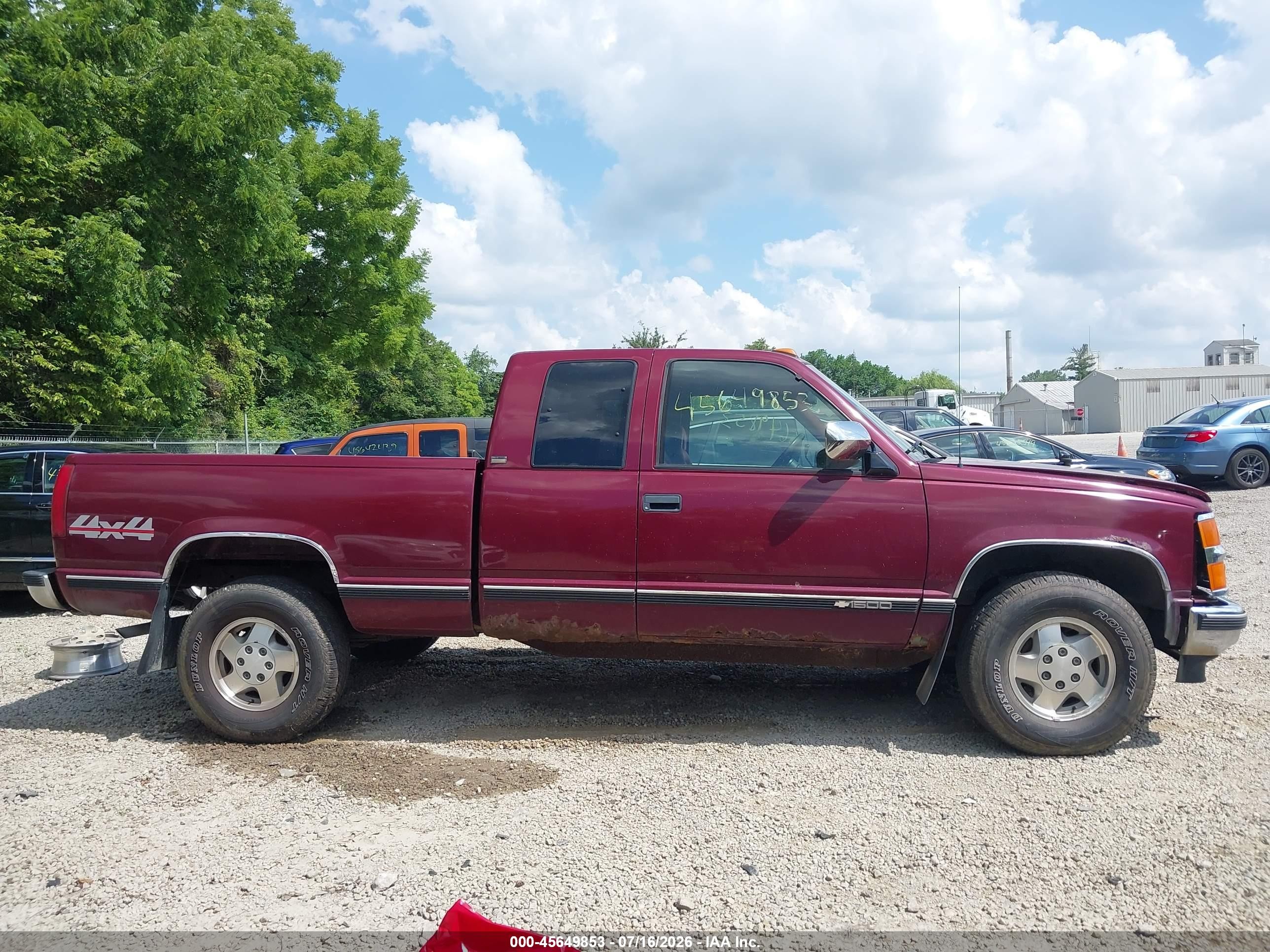 1994 Chevrolet Gmt-400 K1500 Maroon vin: 1GCEK19K9RE278969
