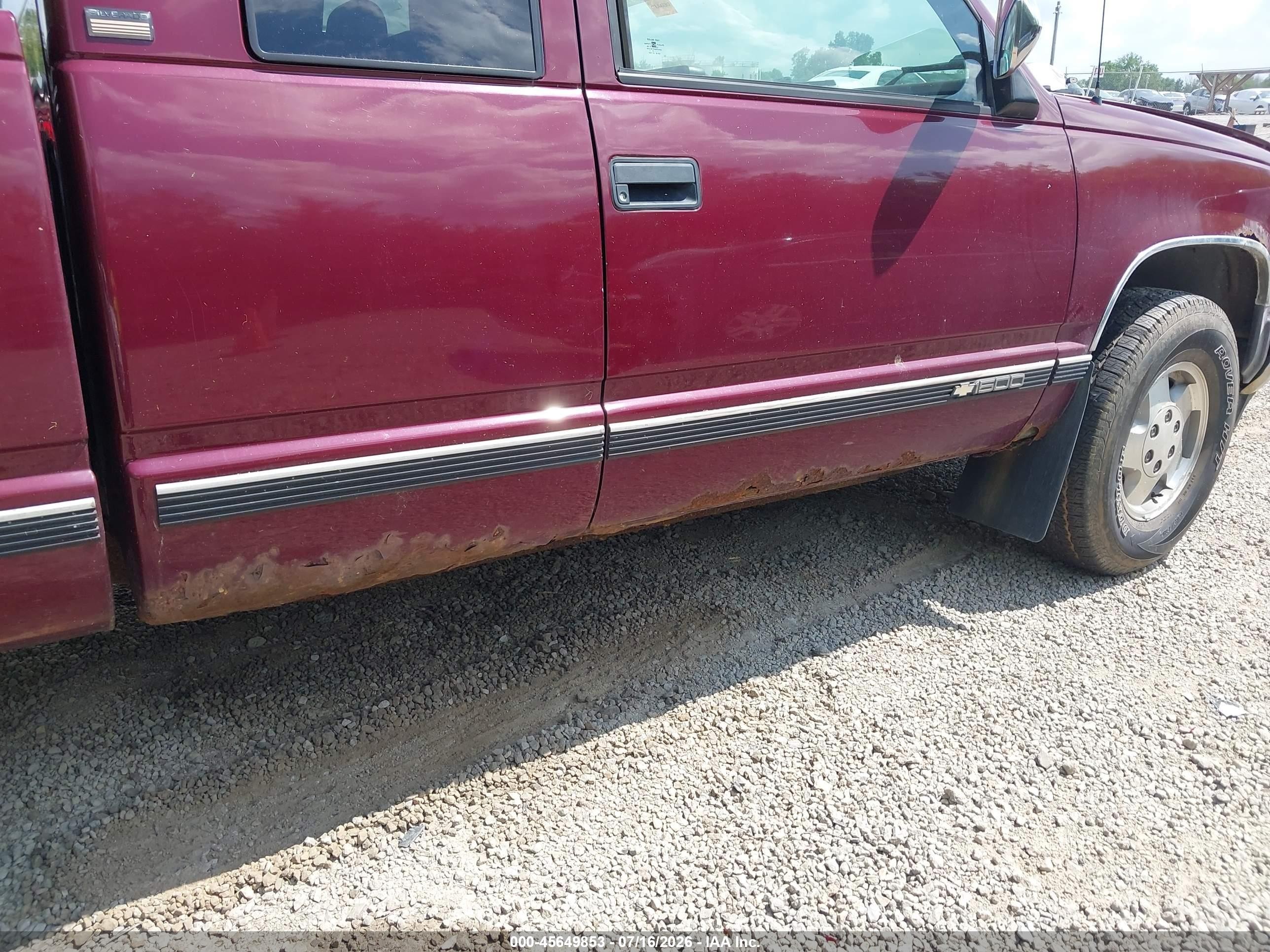 1994 Chevrolet Gmt-400 K1500 Maroon vin: 1GCEK19K9RE278969