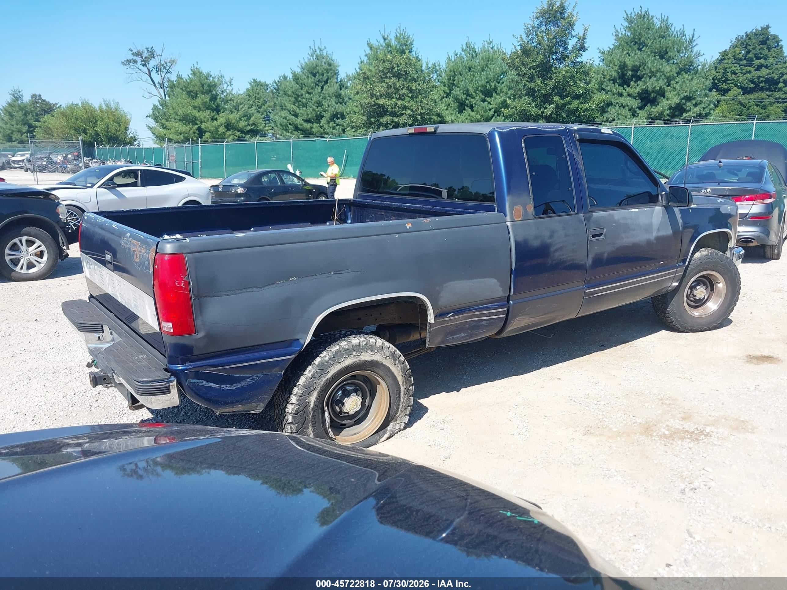 1995 Chevrolet Gmt-400 K1500 Blue vin: 1GCEK19K9SE231091