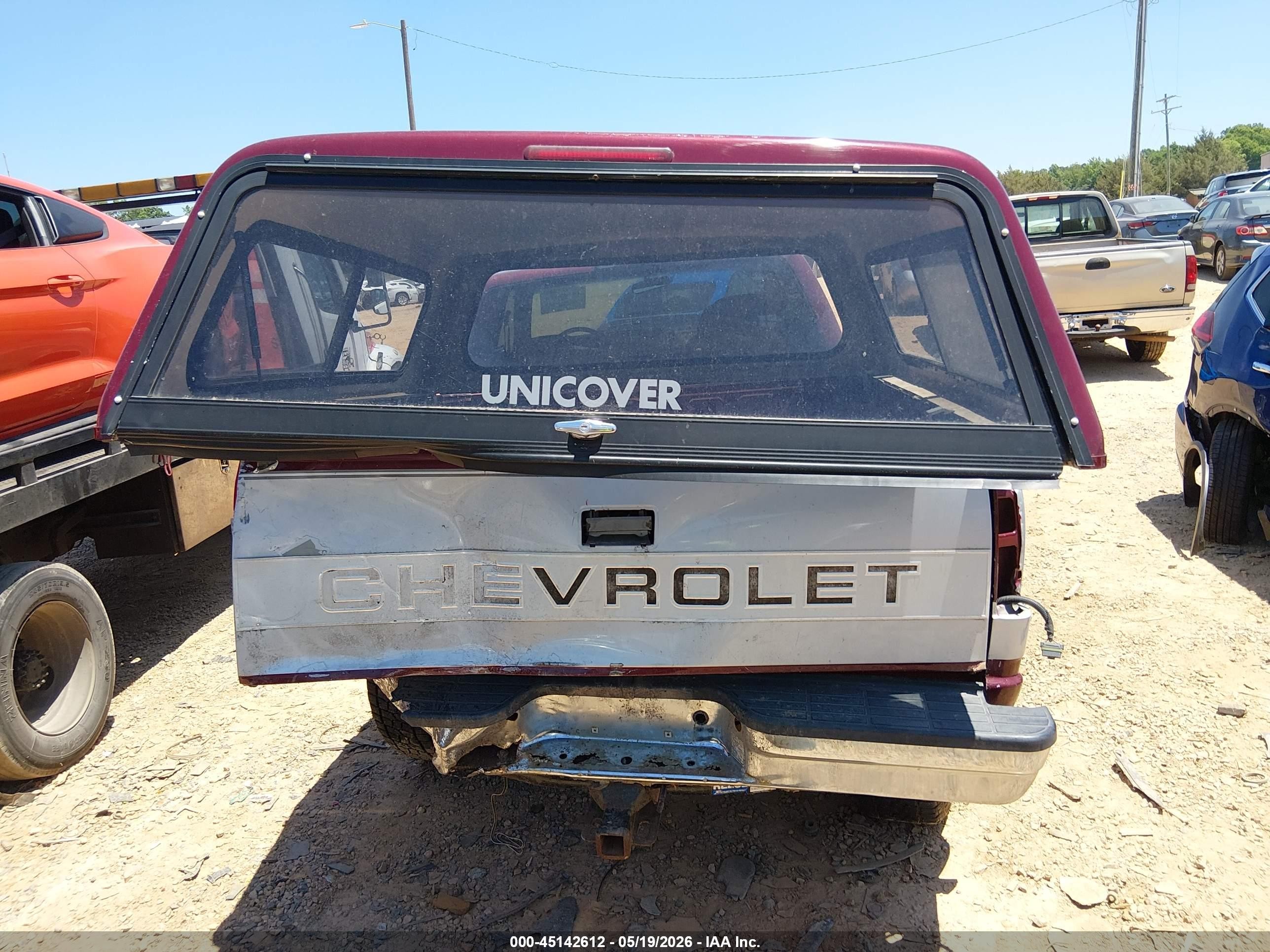 1996 Chevrolet Gmt-400 K1500 Burgundy vin: 1GCEK19M5TE187660