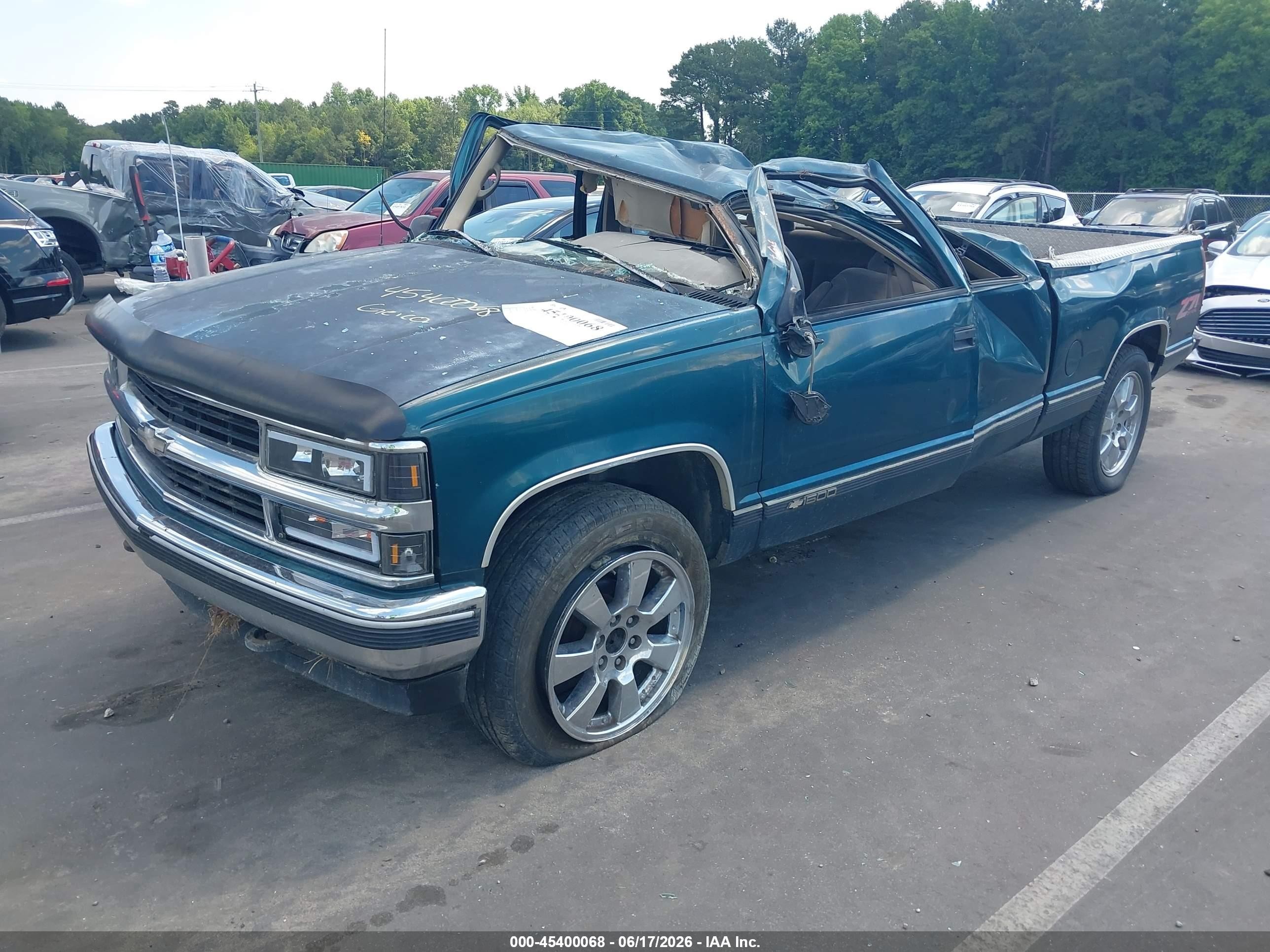 1996 Chevrolet Gmt-400 K1500 Green vin: 1GCEK19M9TE166519