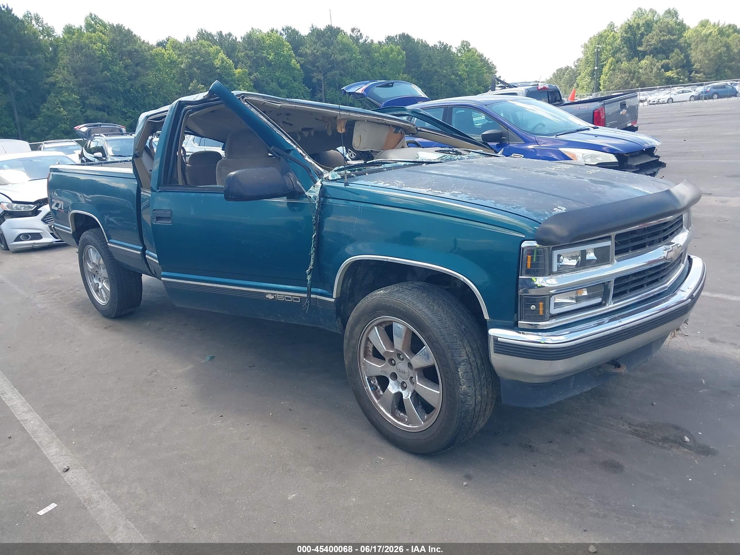 1996 Chevrolet Gmt-400 K1500 Green vin: 1GCEK19M9TE166519