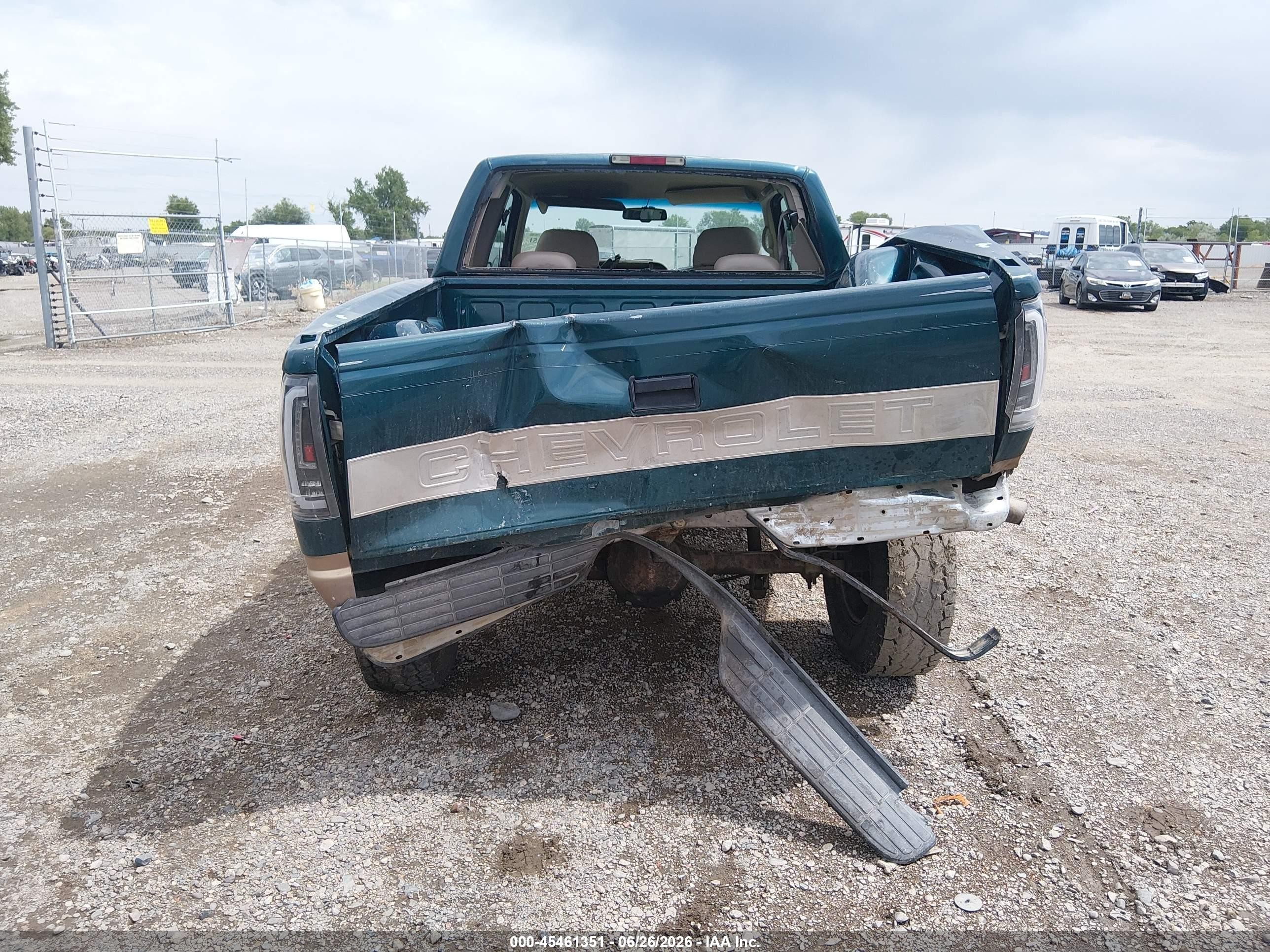 1996 Chevrolet Gmt-400 K1500 Green vin: 1GCEK19R0TE205980