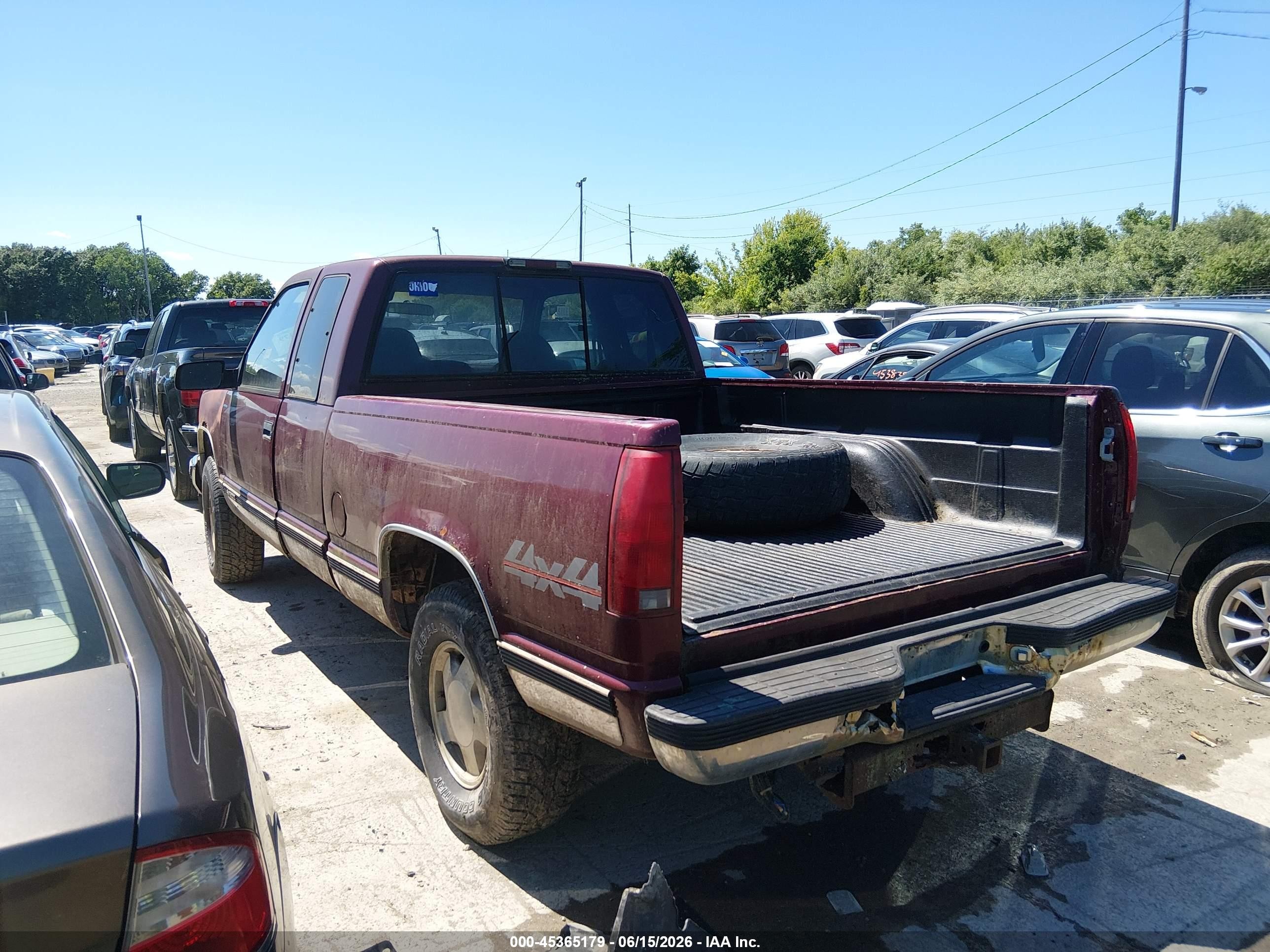 1996 Chevrolet Gmt-400 K1500 Maroon vin: 1GCEK19R2TE163845