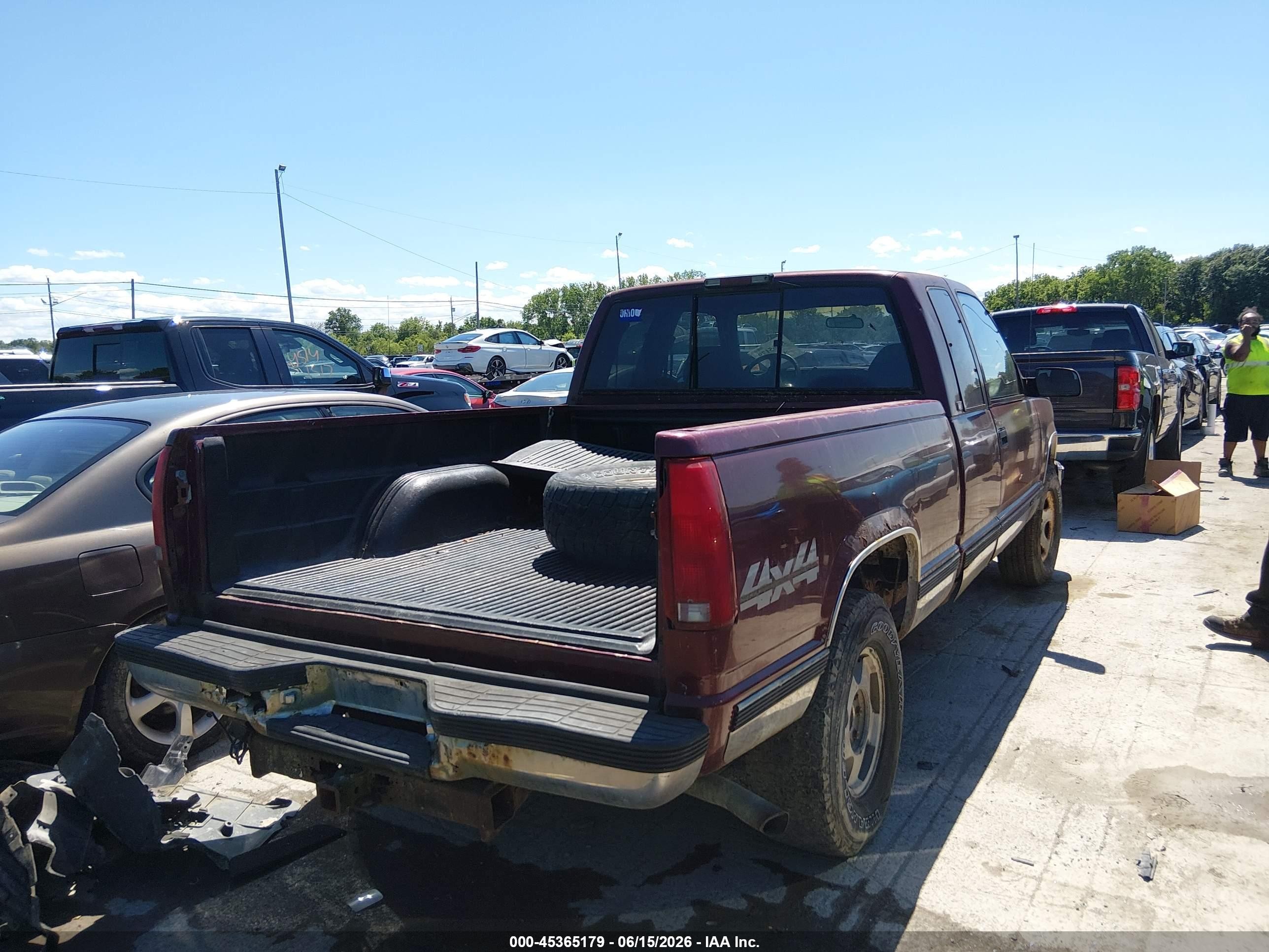 1996 Chevrolet Gmt-400 K1500 Maroon vin: 1GCEK19R2TE163845