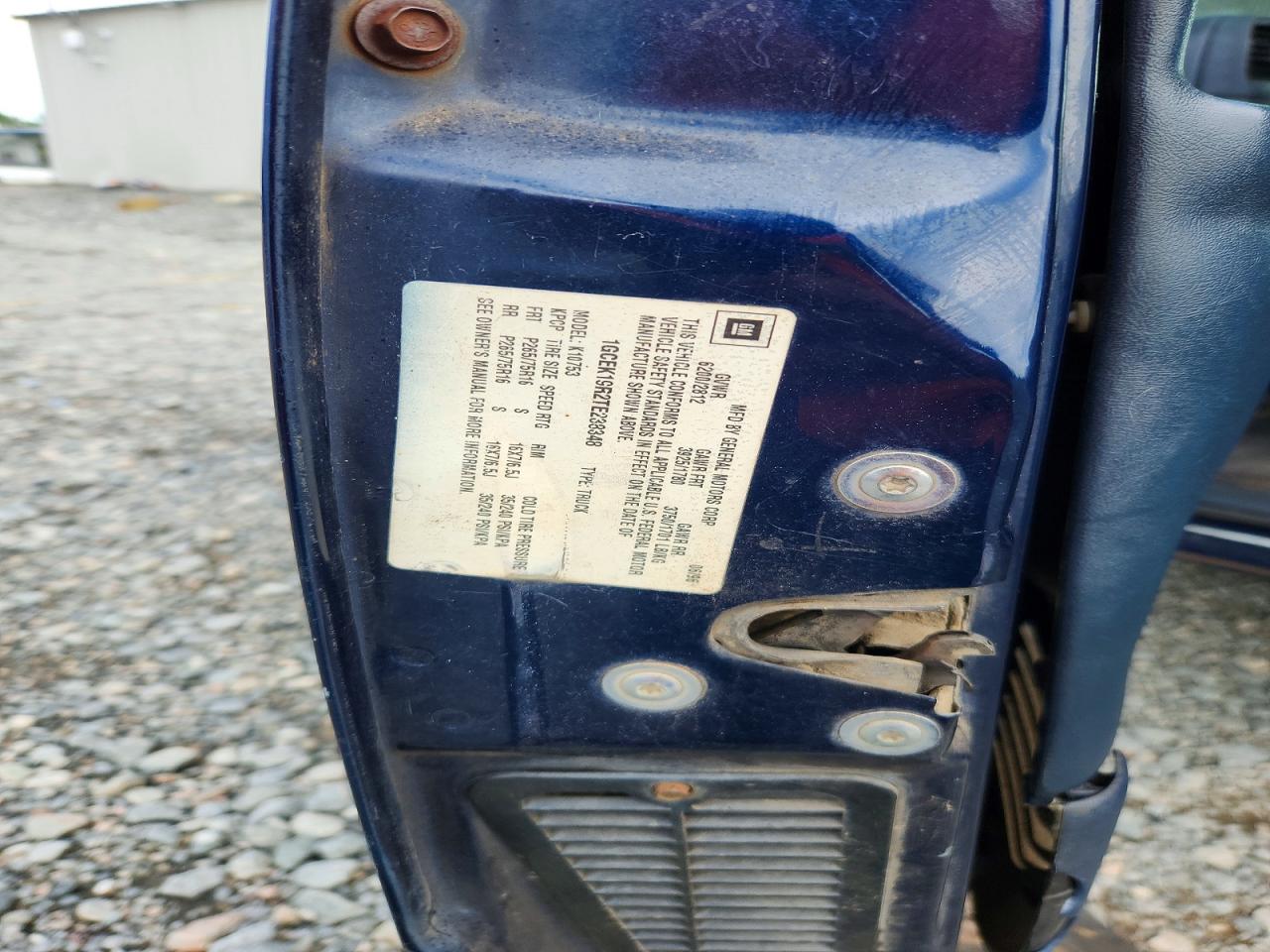 1996 Chevrolet Gmt-400 K1500 Blue vin: 1GCEK19R2TE238348