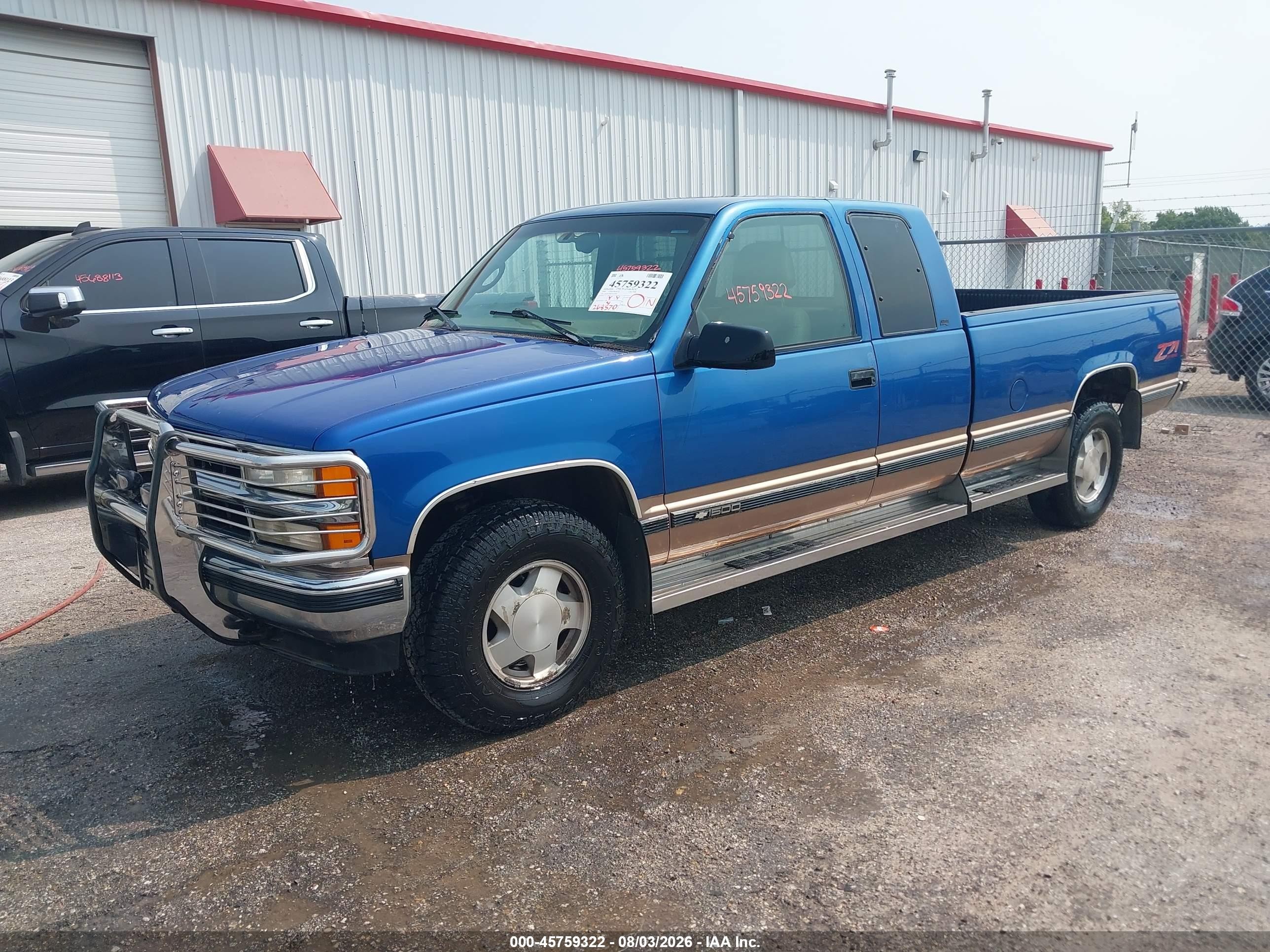1997 Chevrolet C/k 1500 Fleetside Blue vin: 1GCEK19R2VE145364