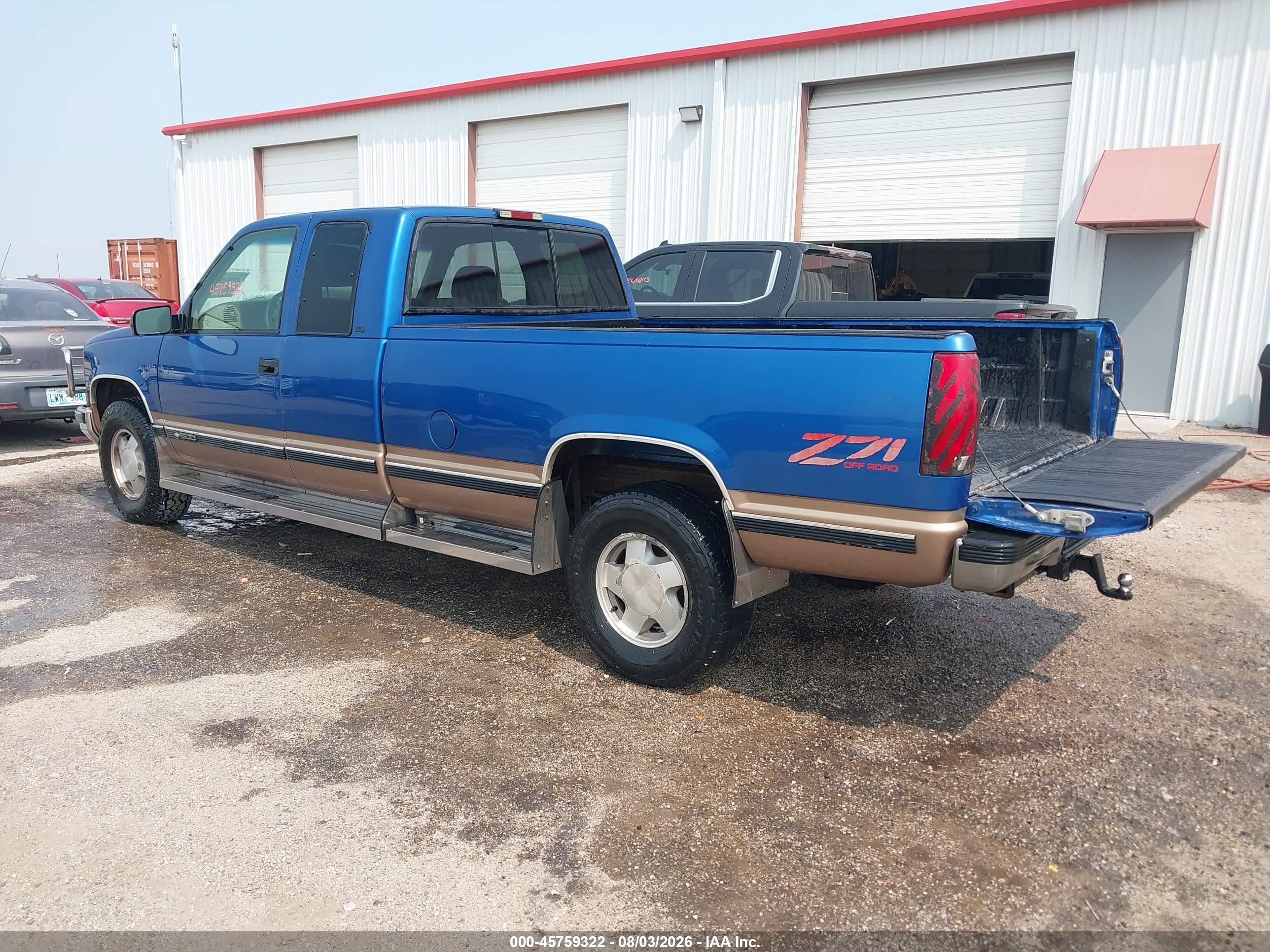 1997 Chevrolet C/k 1500 Fleetside Blue vin: 1GCEK19R2VE145364