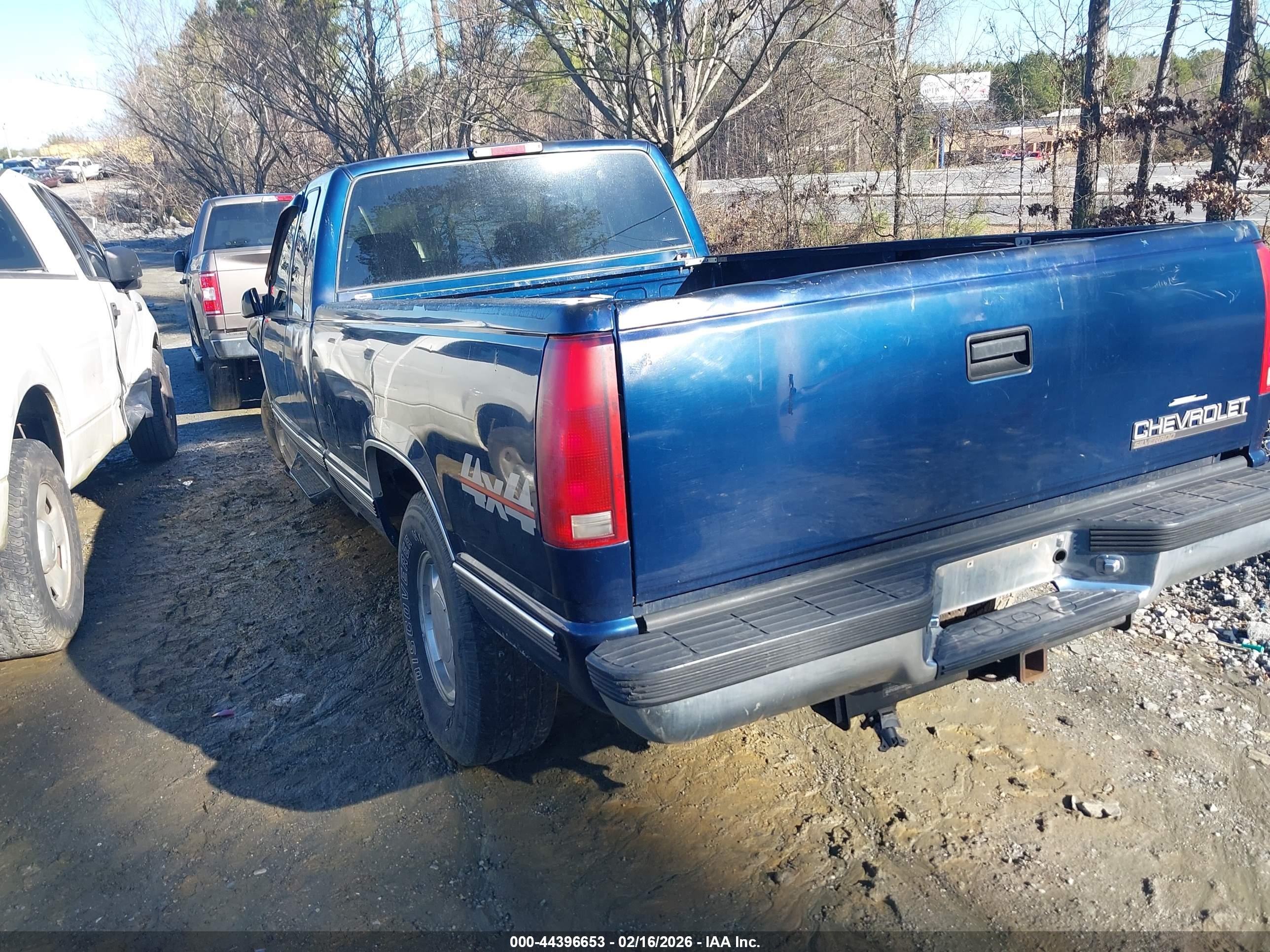 1998 Chevrolet C/k 1500 Silverado Fleetside Синий vin: 1GCEK19R3WE165270