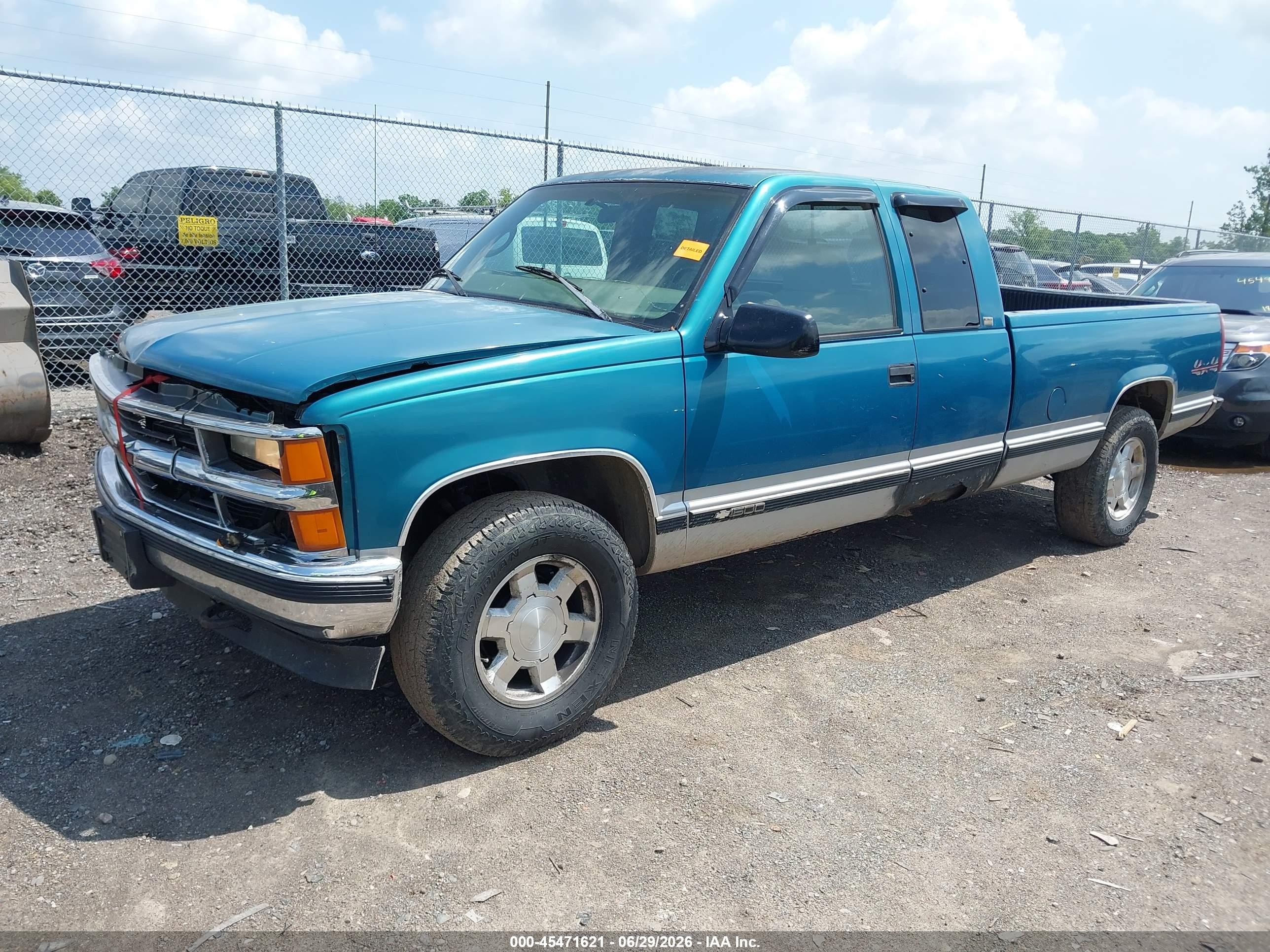 1997 Chevrolet K1500 Fleetside Blue vin: 1GCEK19R5VE187687