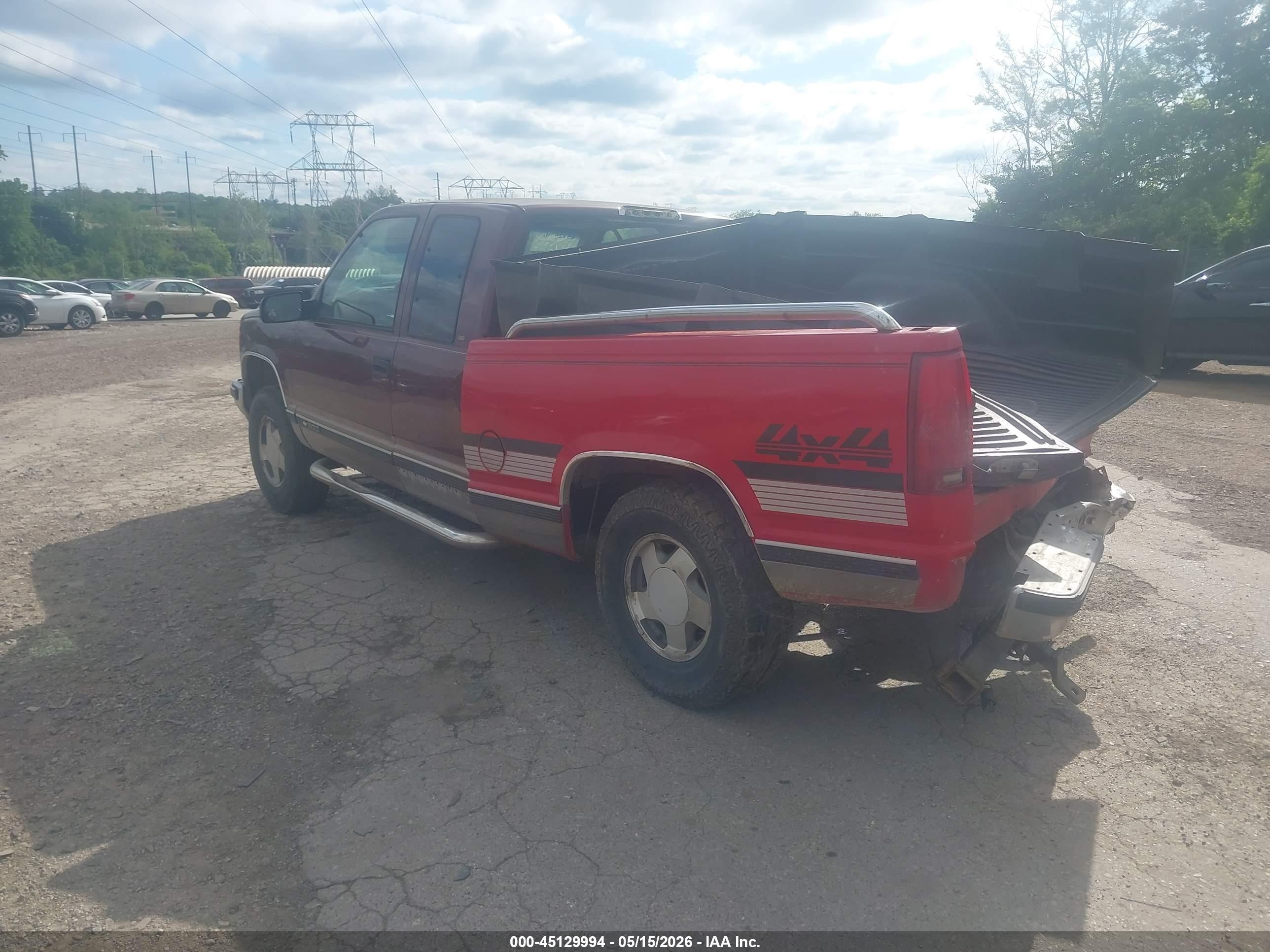 1998 Chevrolet K1500 Fleetside Burgundy vin: 1GCEK19R7WE167930