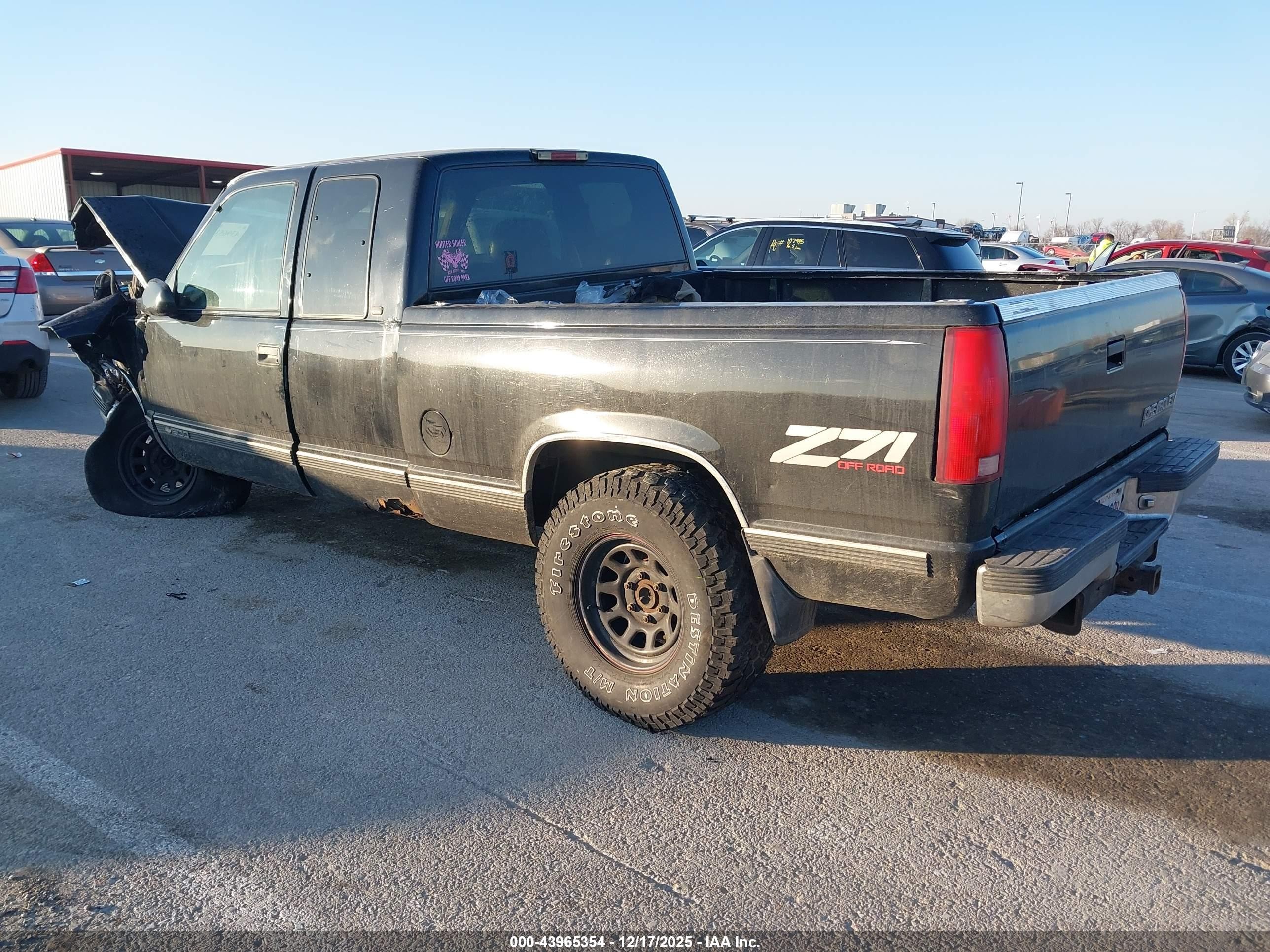 1998 Chevrolet K1500 Fleetside Black vin: 1GCEK19R7WR129378