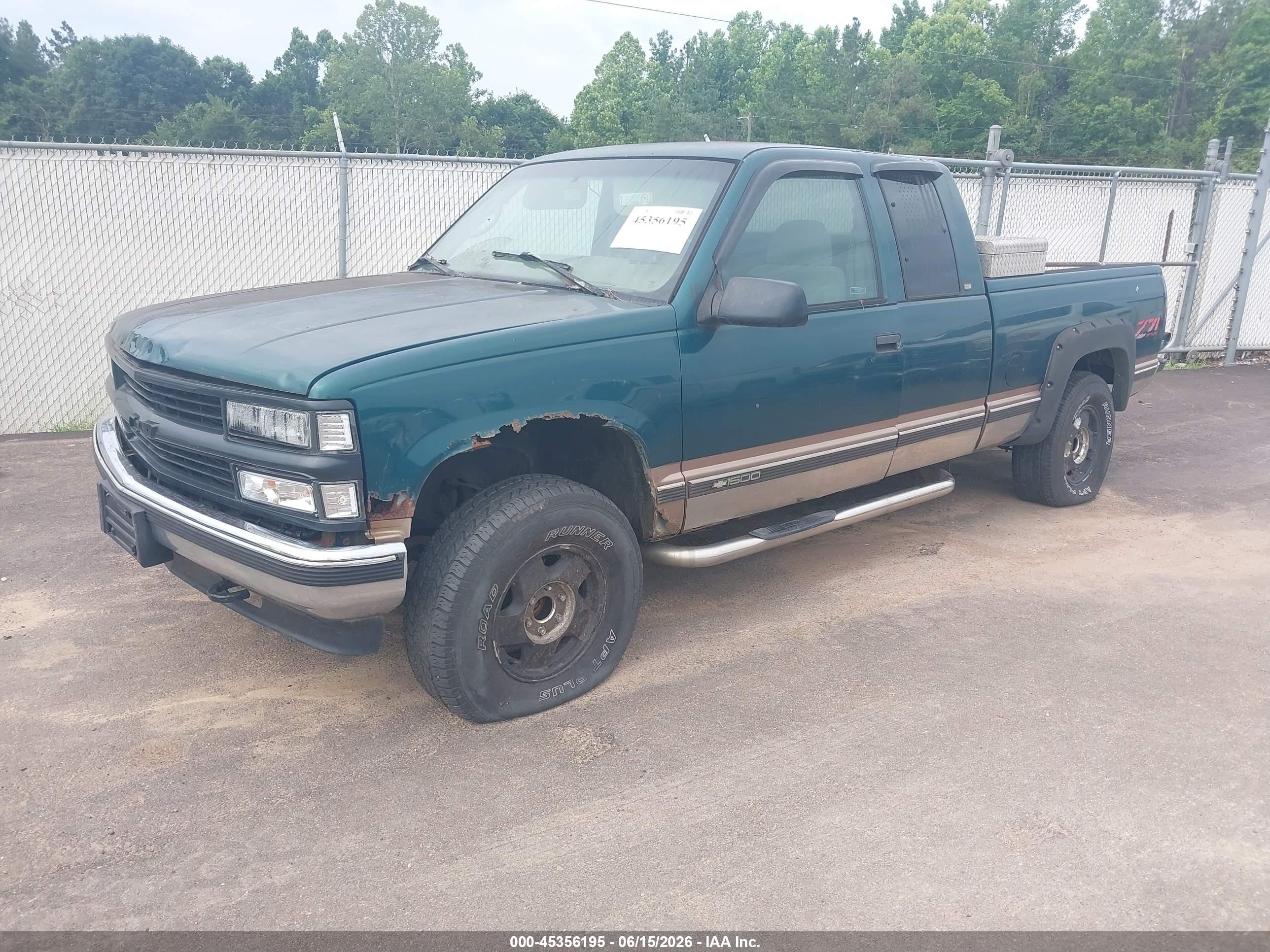 1998 Chevrolet C/k 1500 Fleetside Green vin: 1GCEK19R8WR135853