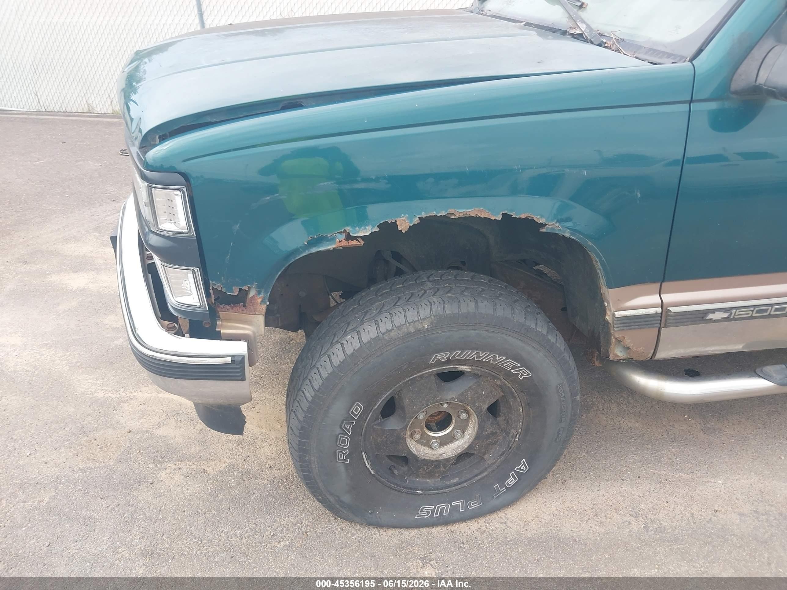 1998 Chevrolet C/k 1500 Fleetside Green vin: 1GCEK19R8WR135853