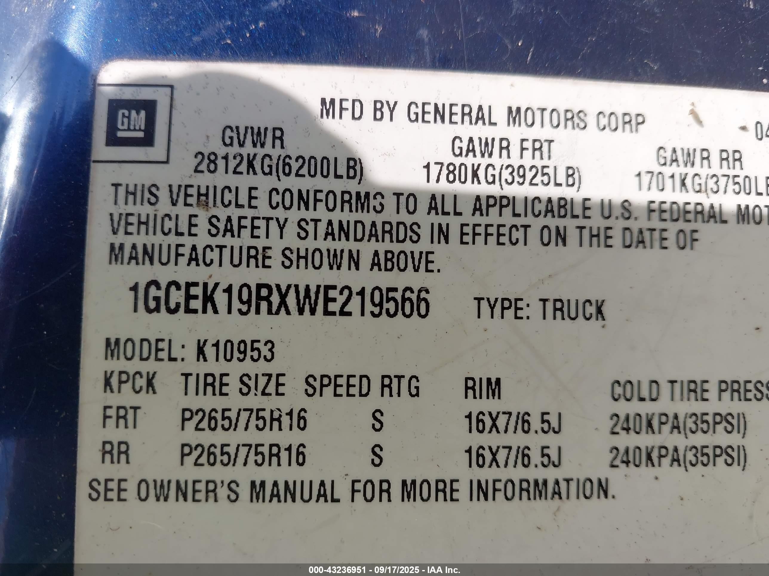 1998 Chevrolet C/k 1500 Silverado Fleetside Синий vin: 1GCEK19RXWE219566