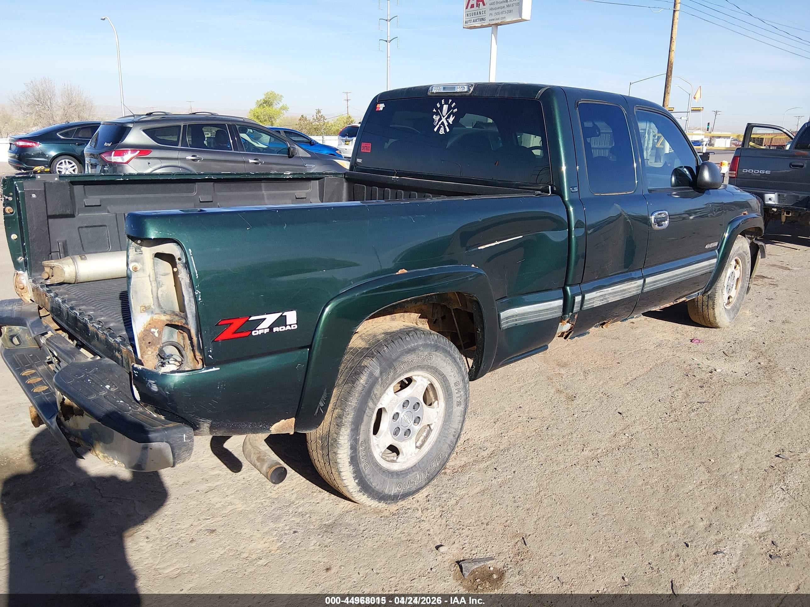 2002 Chevrolet Silverado 1500 Ls Green vin: 1GCEK19T02E180640