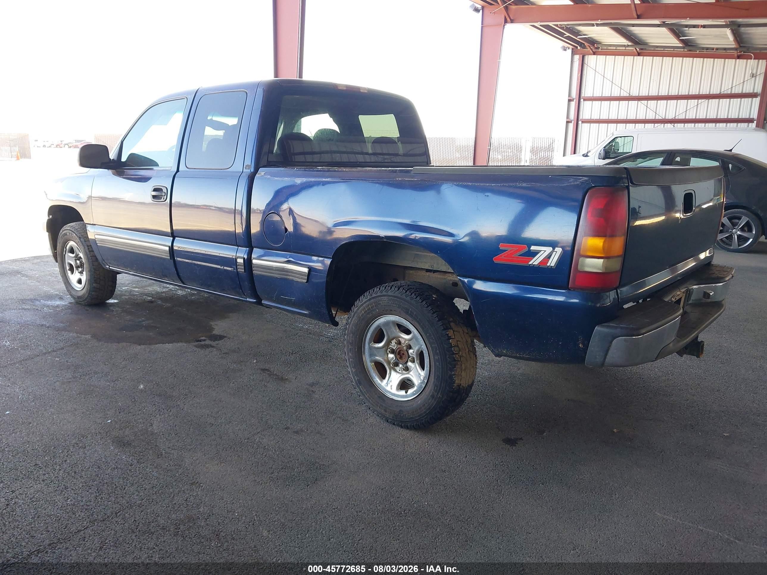 2000 Chevrolet Silverado 1500 Ls Blue vin: 1GCEK19T0YE306326