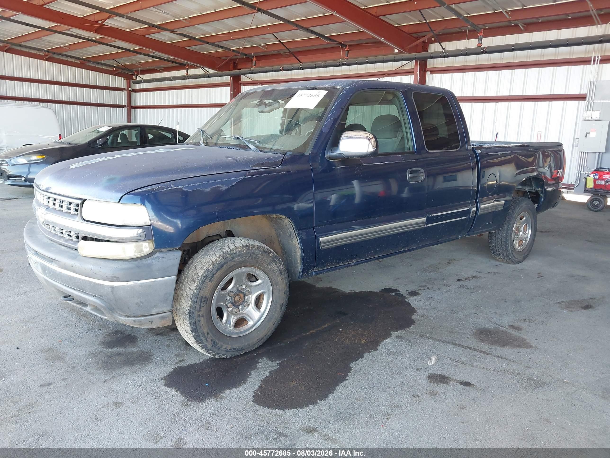 2000 Chevrolet Silverado 1500 Ls Blue vin: 1GCEK19T0YE306326
