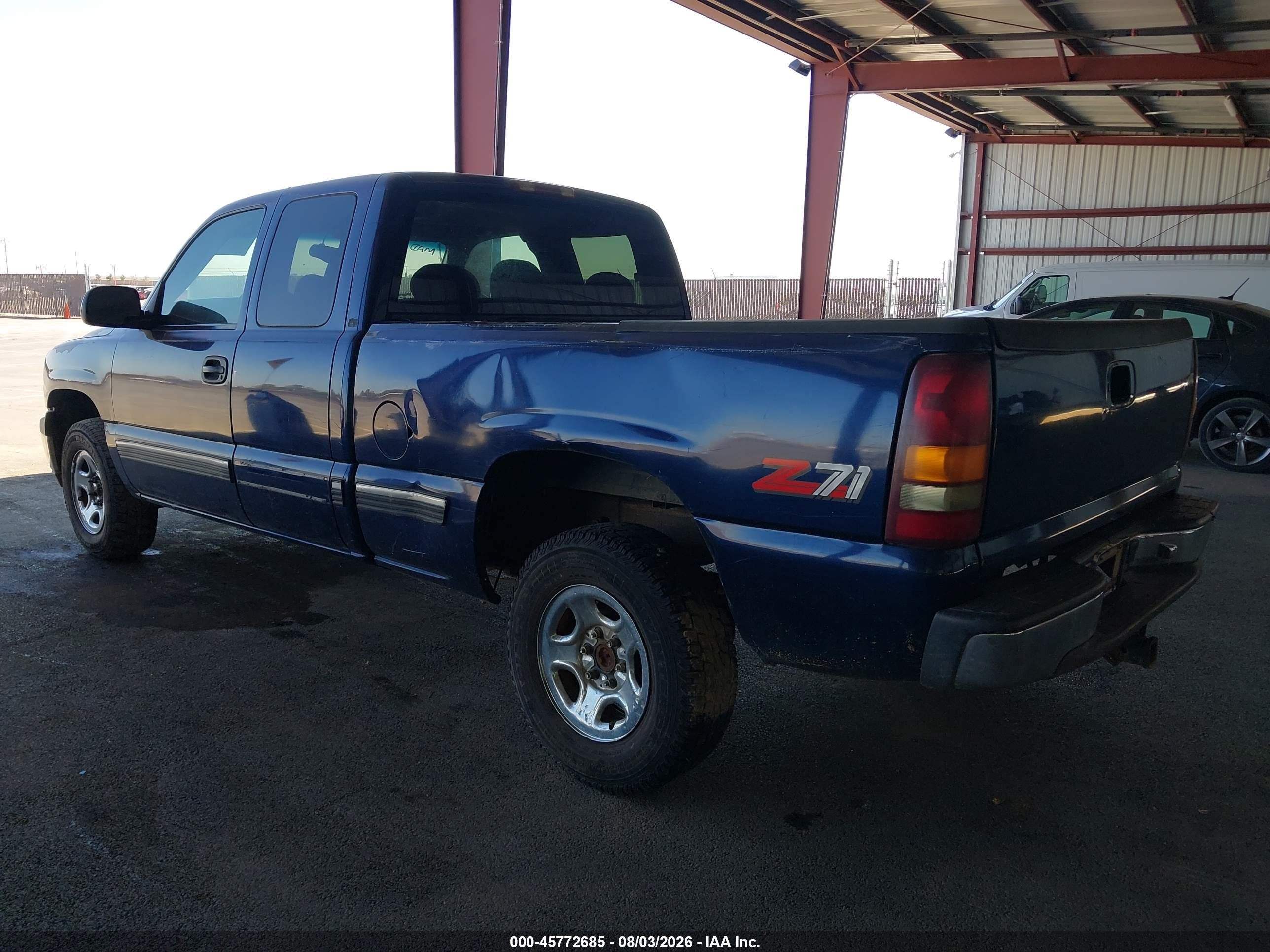 2000 Chevrolet Silverado 1500 Ls Blue vin: 1GCEK19T0YE306326
