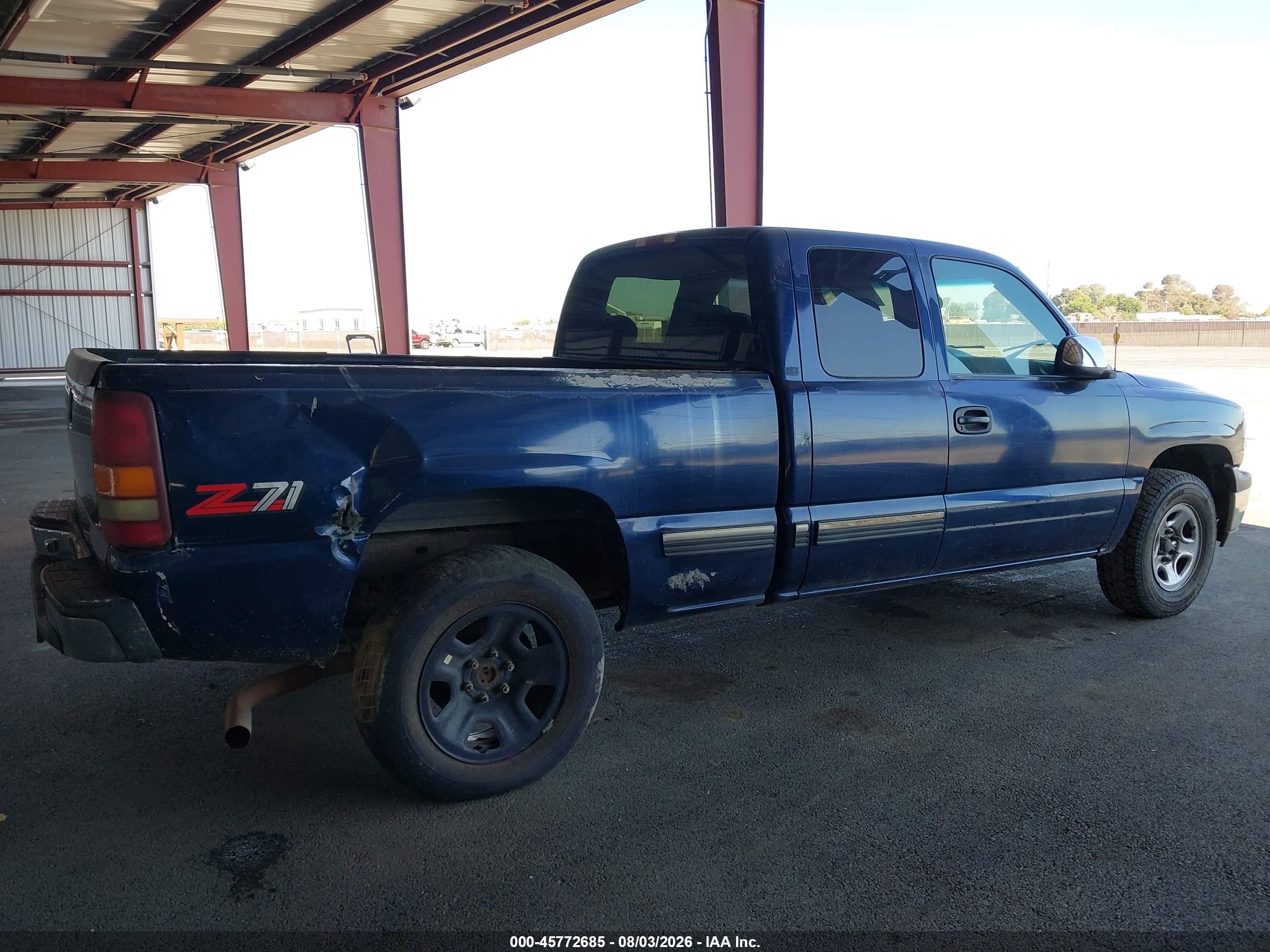 2000 Chevrolet Silverado 1500 Ls Blue vin: 1GCEK19T0YE306326