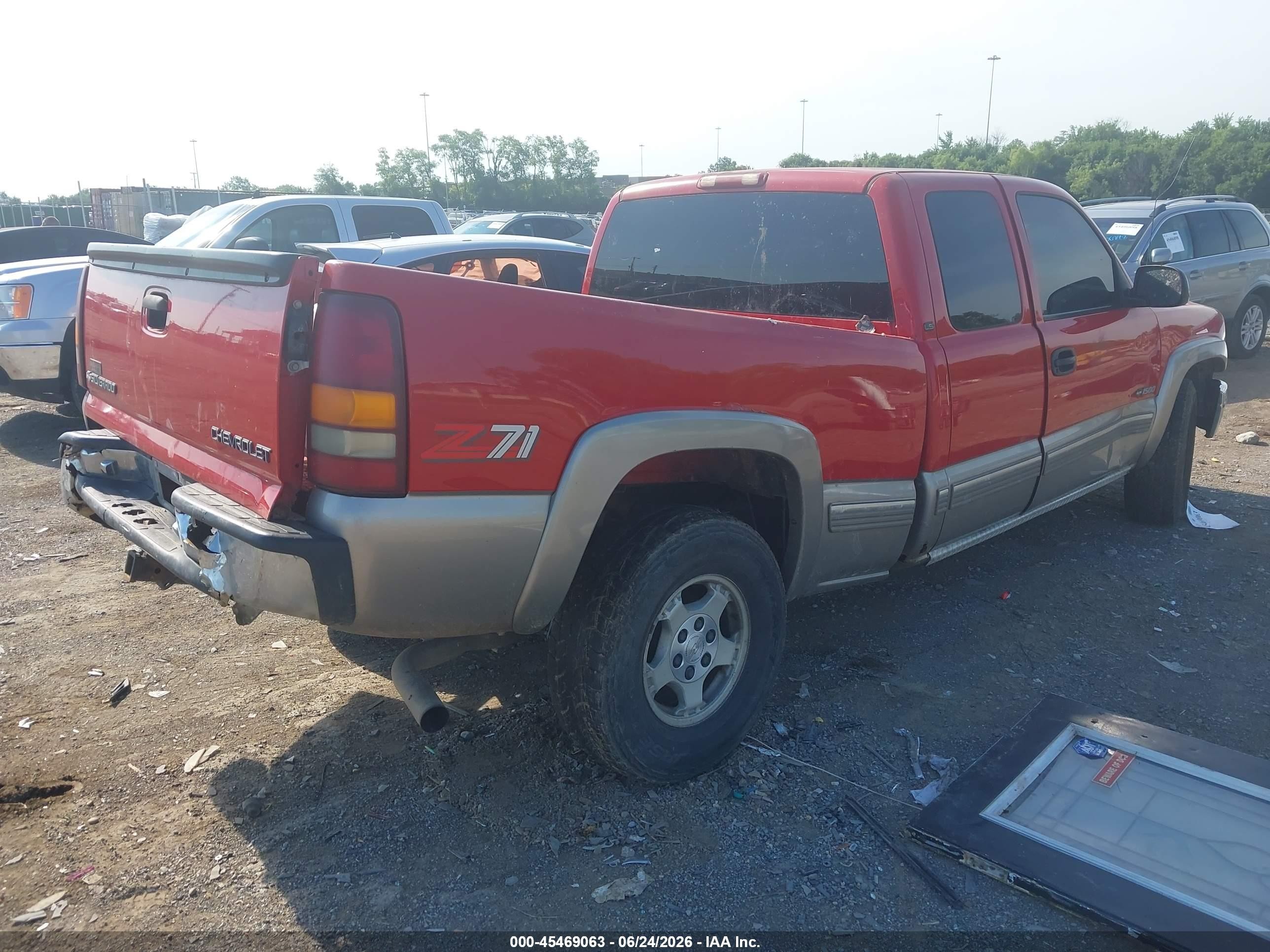 2000 Chevrolet Silverado 1500 Ls Red vin: 1GCEK19T0YE348771