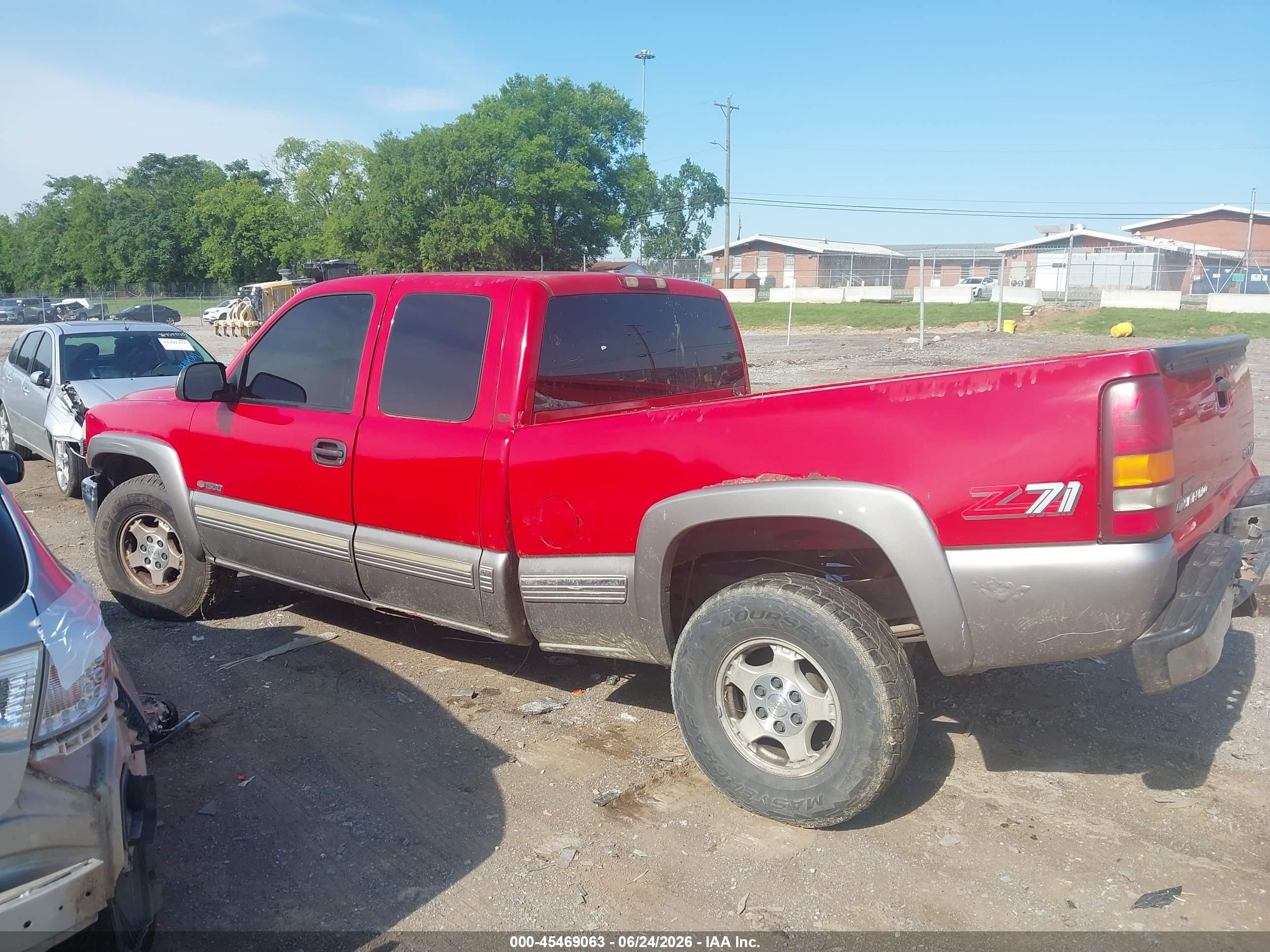 2000 Chevrolet Silverado 1500 Ls Red vin: 1GCEK19T0YE348771